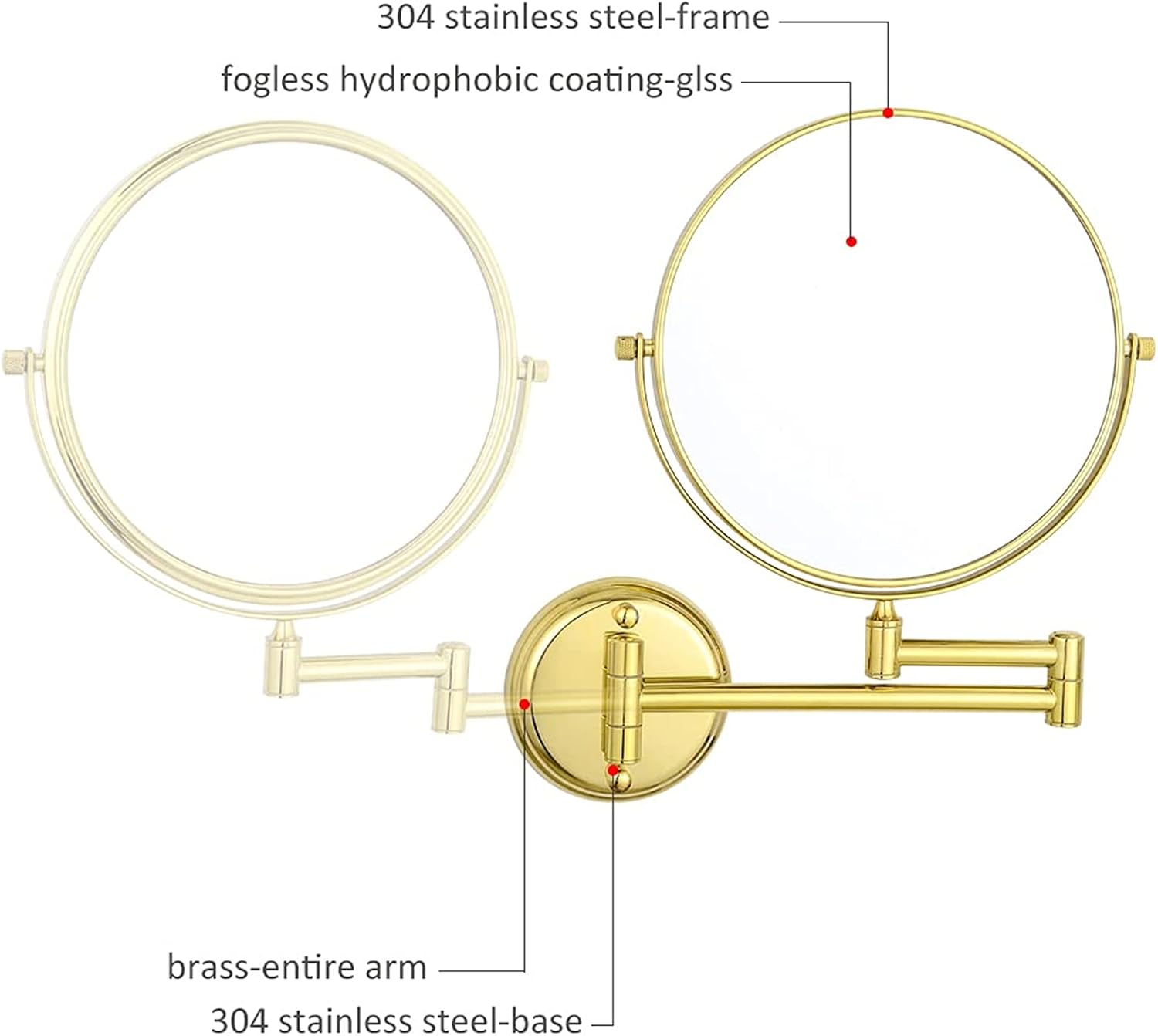 NOVOCE 8 Inch Double Sided Makeup Mirror with 3X Magnification 1