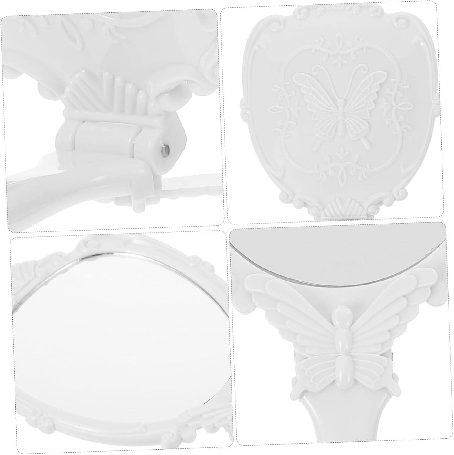 Healeved Small Mirror Makeup Retro Folding Wall-Mounted Vanity Mirror