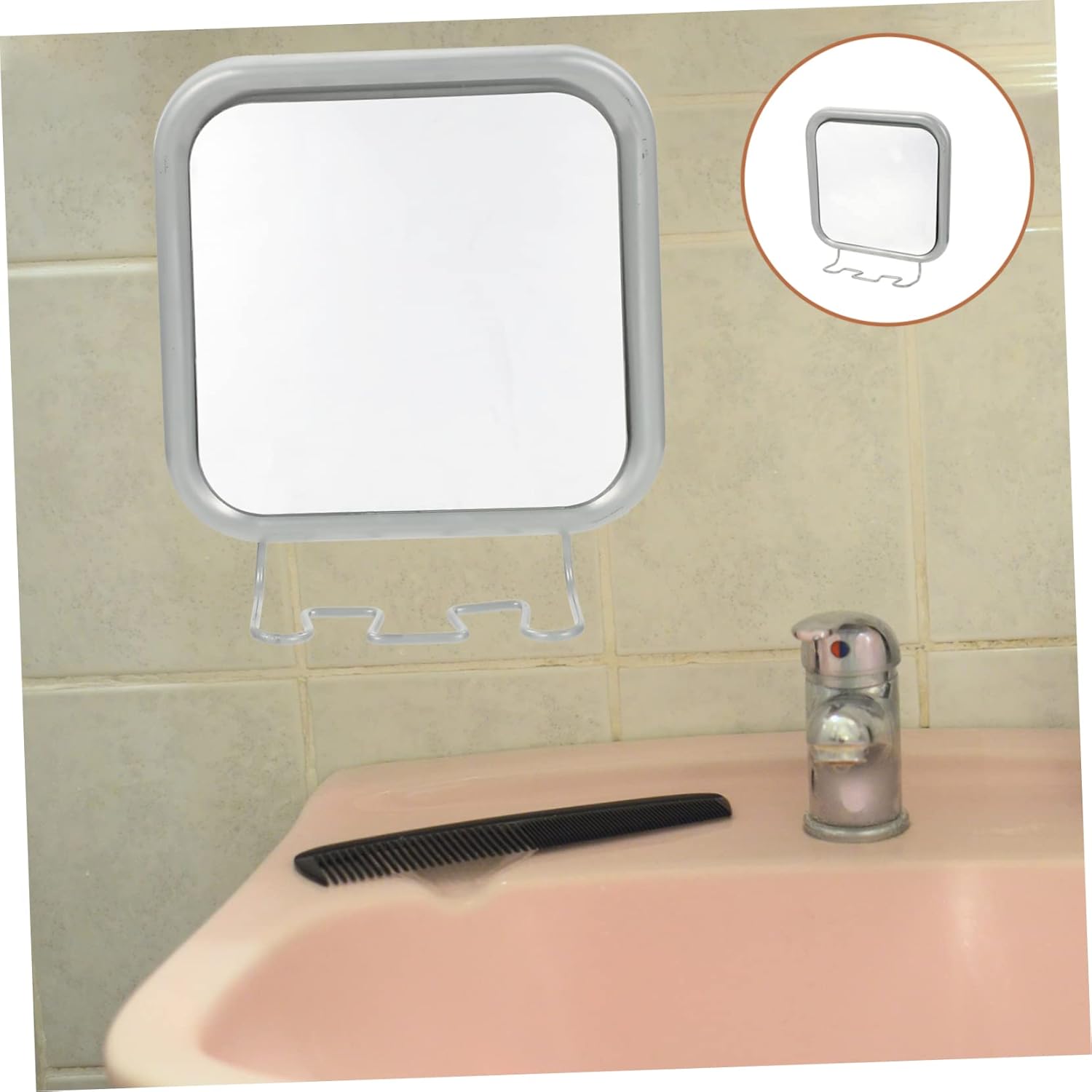 HAPINARY Fog Shower Mirror Suction Wall Mount