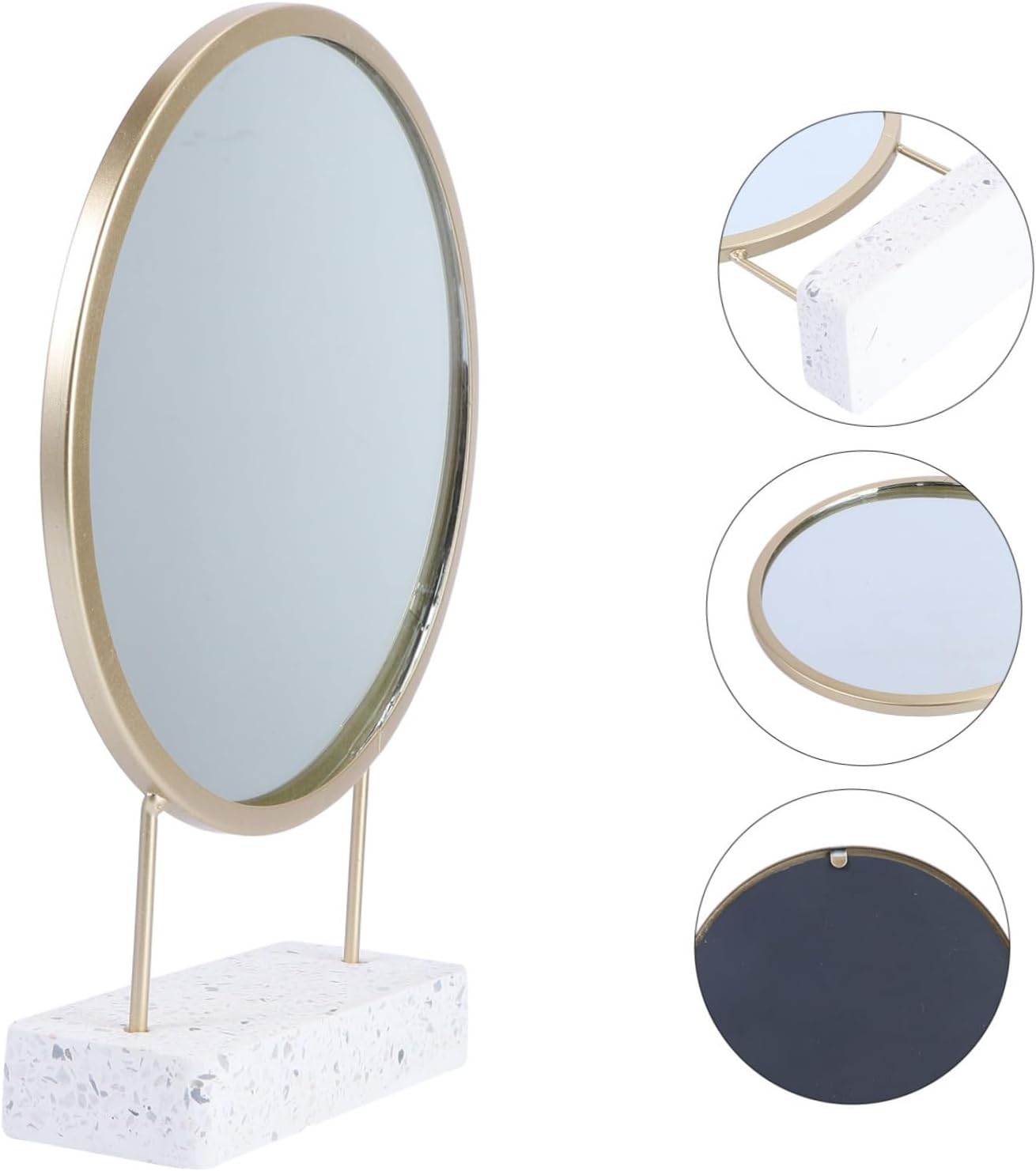 IMIKEYA Portable Makeup Mirror with Stand