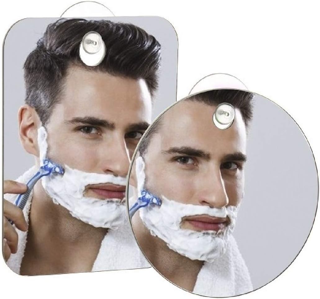 Q-BICS Fog Free Mirror Set 2 Pieces Round Rectangular