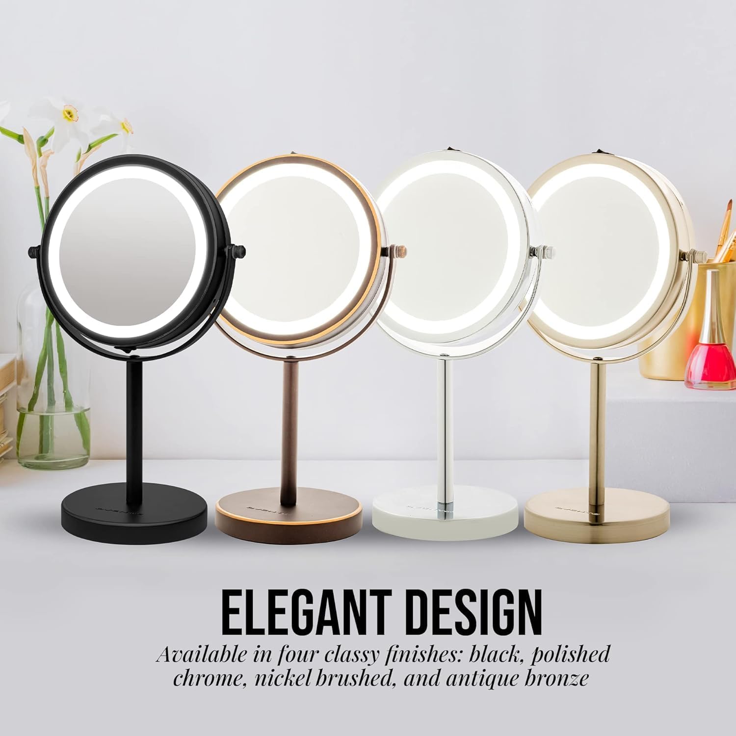 OVENTE 6 Lighted Makeup Mirror with Dual Magnification