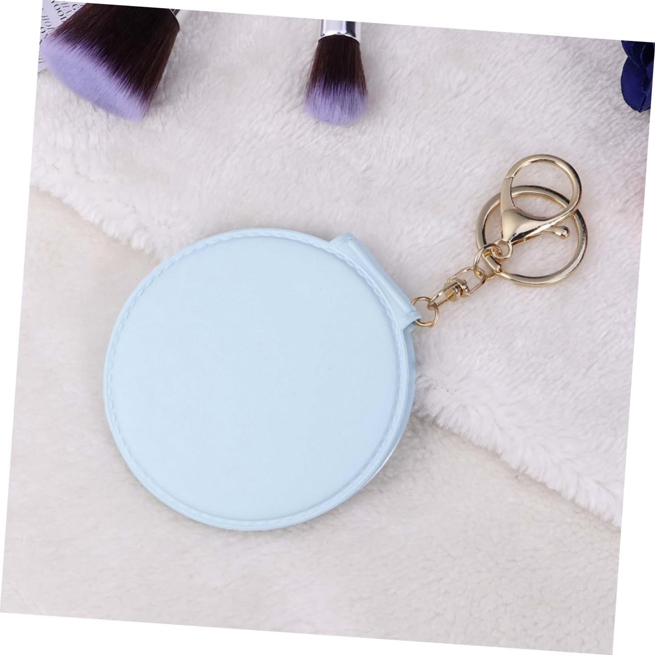 Angoily Mini Travel Makeup Mirror with PU Leather Frame