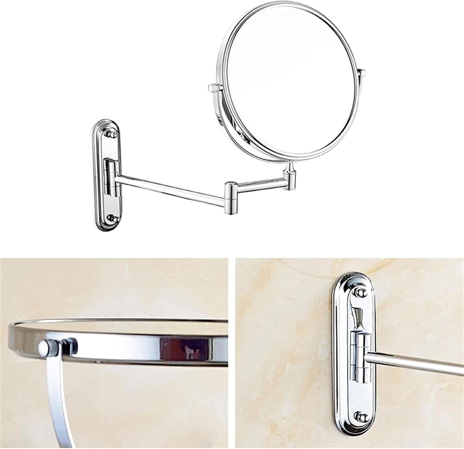 NOVOCE Makeup Mirror 360 Rotate Chrome 3X Magnification