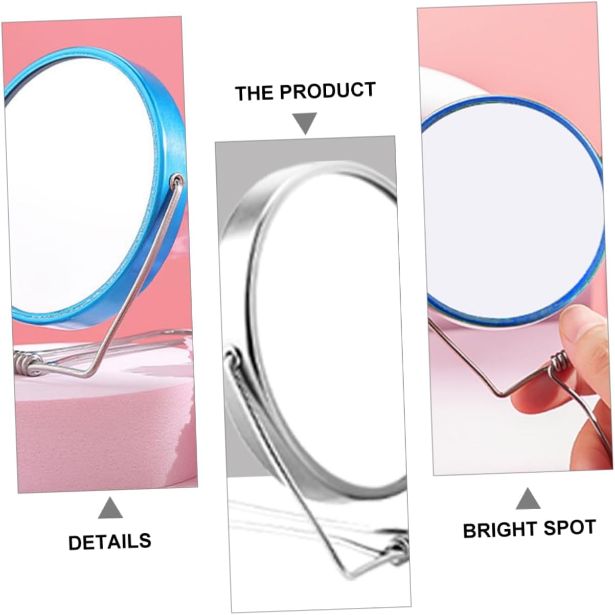 Gatuida Foldable Stainless Steel Double-Sided Makeup Mirror