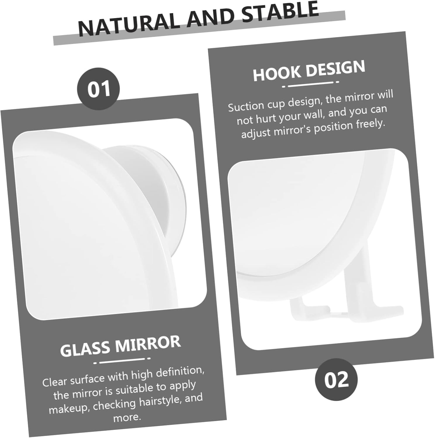 Mikinona Foldable Wall Mounted Makeup Mirror