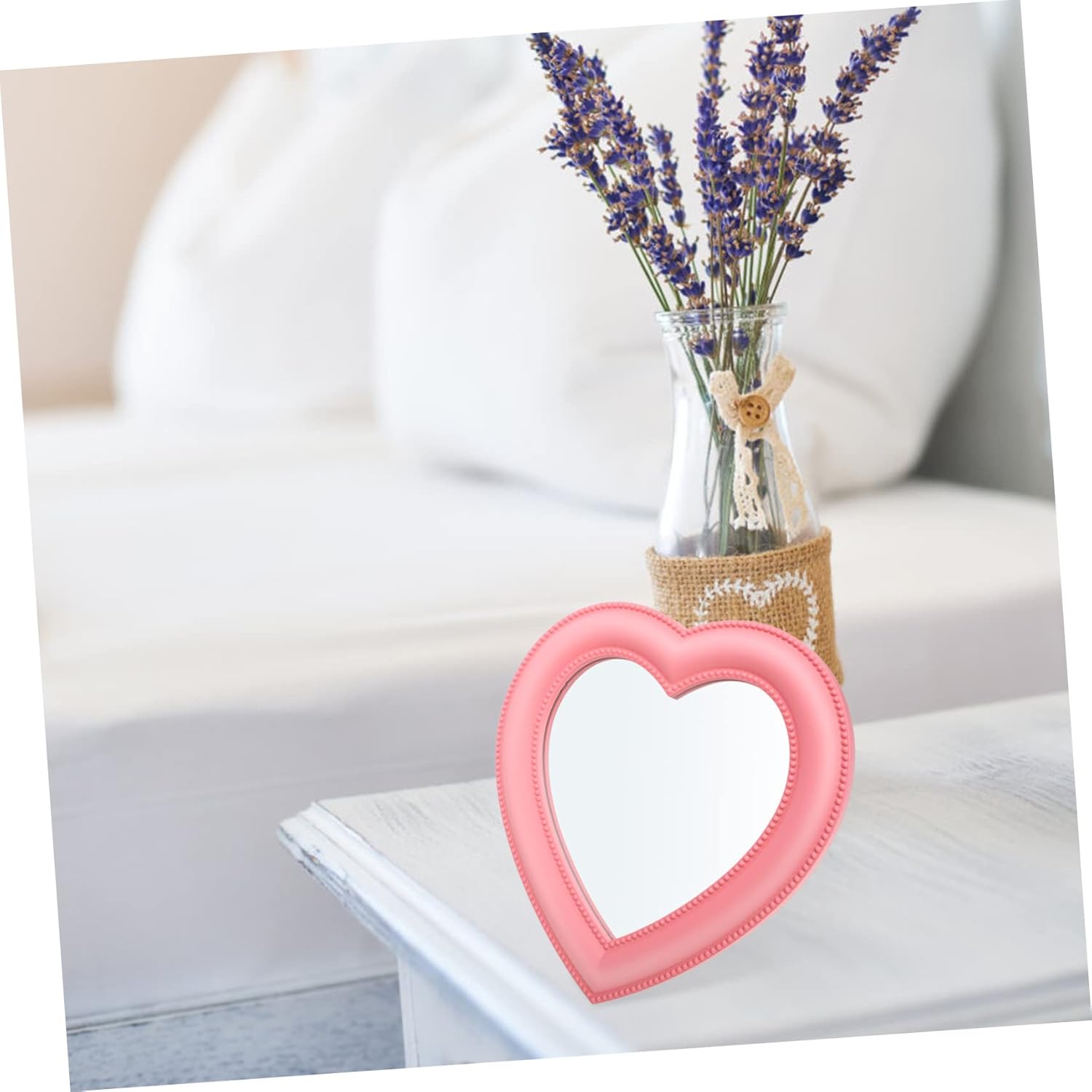 Didiseaon Heart Shaped Wall Desk Makeup Mirror