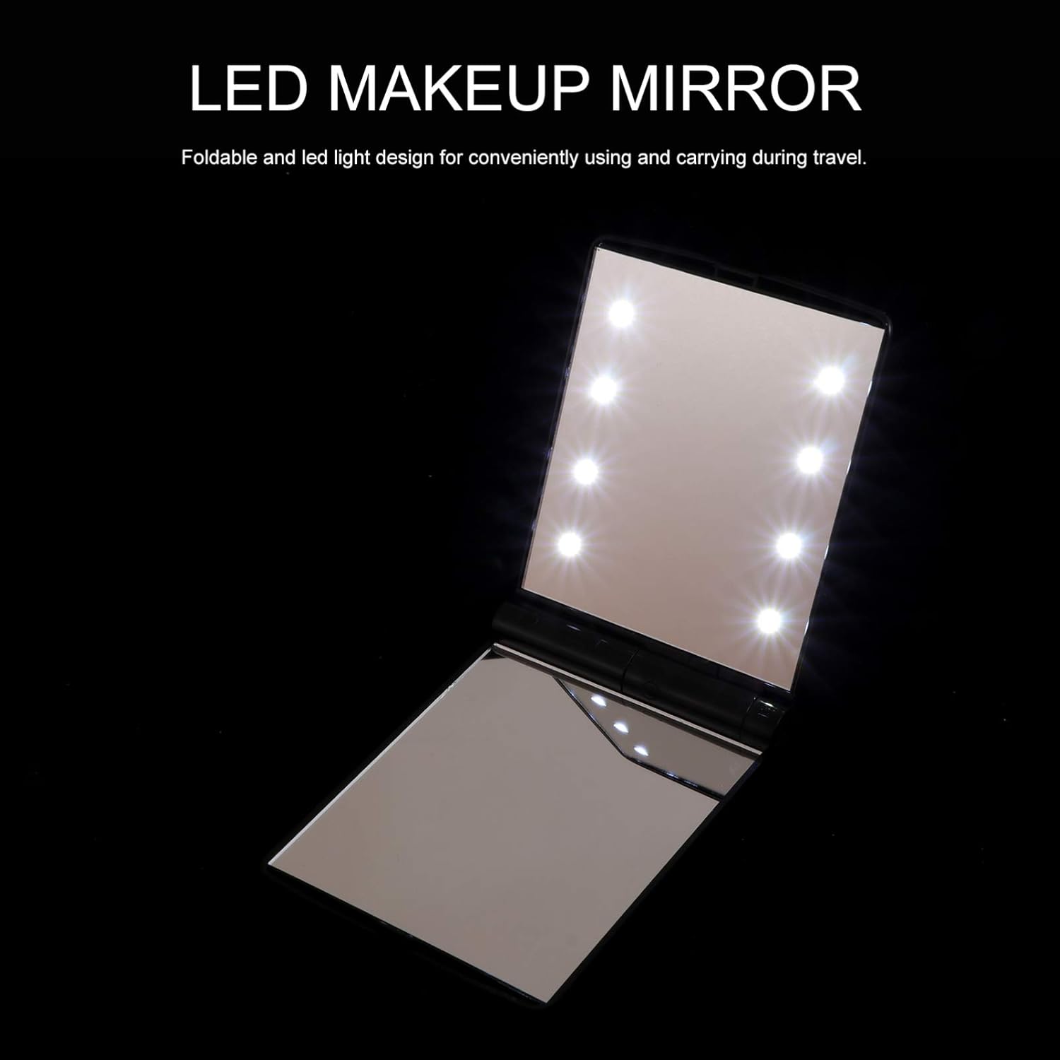 PartyKindom Foldable LED Makeup Mirror for Women