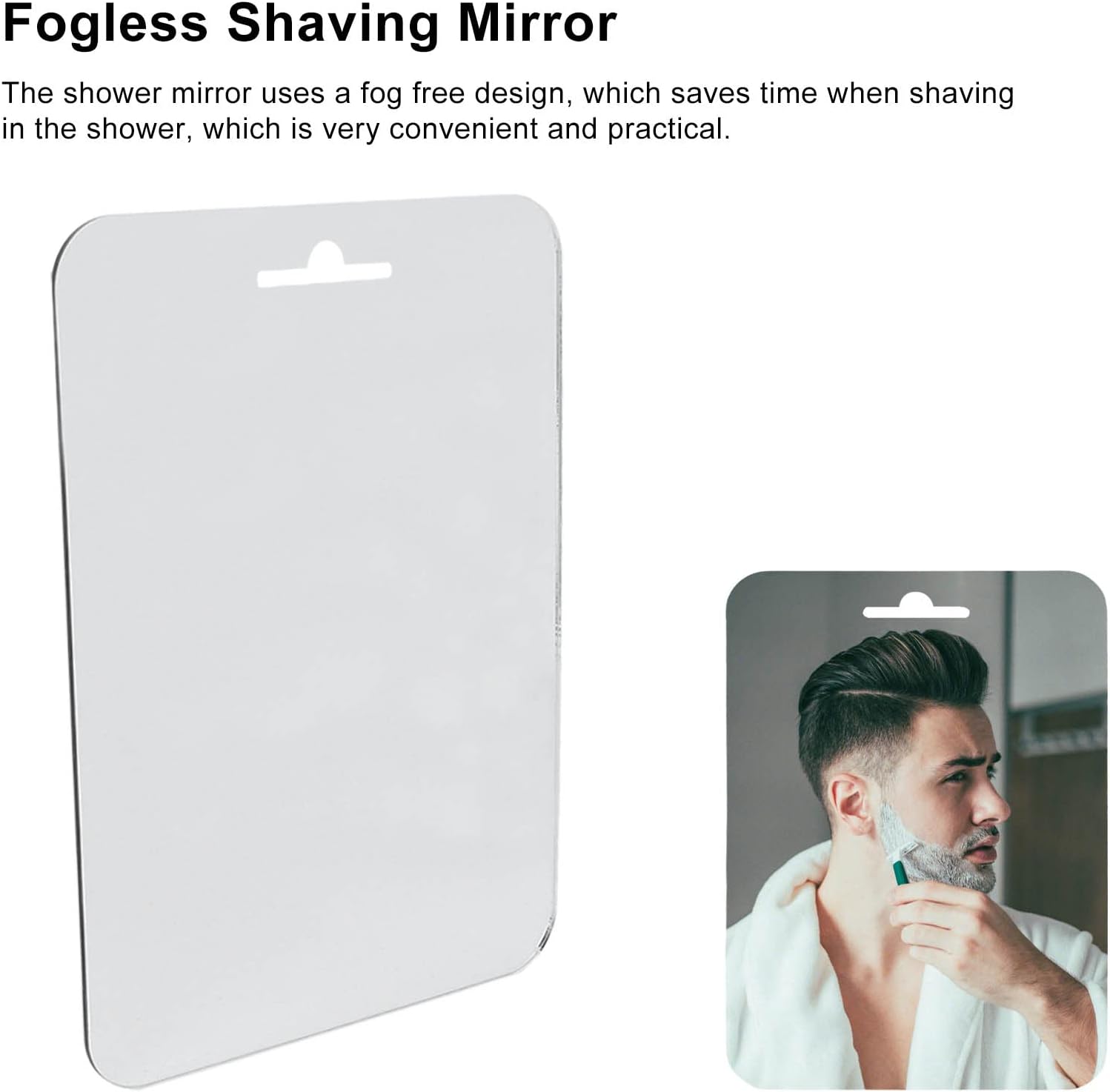 AMONIDA Fogless Shower Mirror with Hook