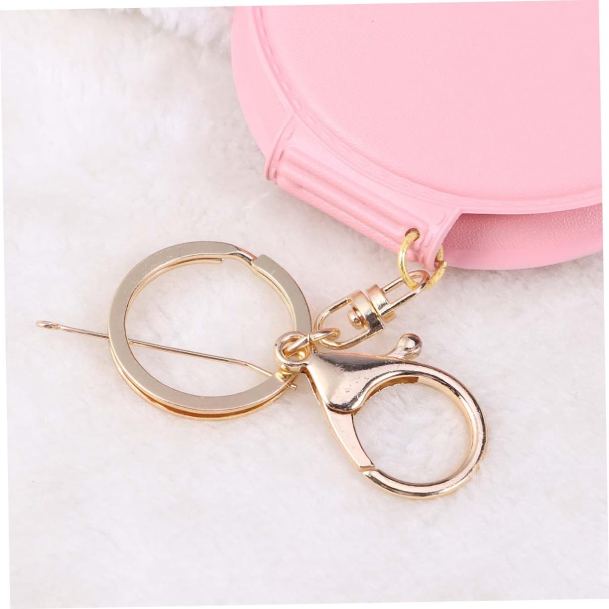 FOMIYES Mini Folding Makeup Mirror with PU Leather Frame