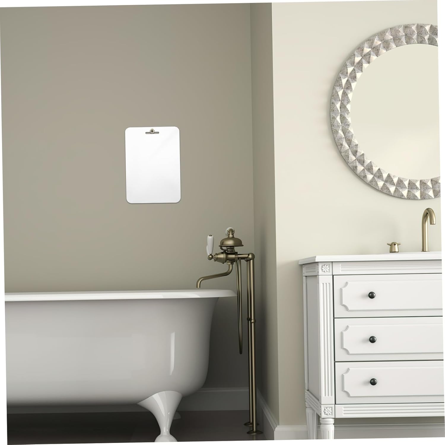 Large 30x20cm Shatterproof Fogless Acrylic Mirror for Bathroom Shaving Makeup Travel