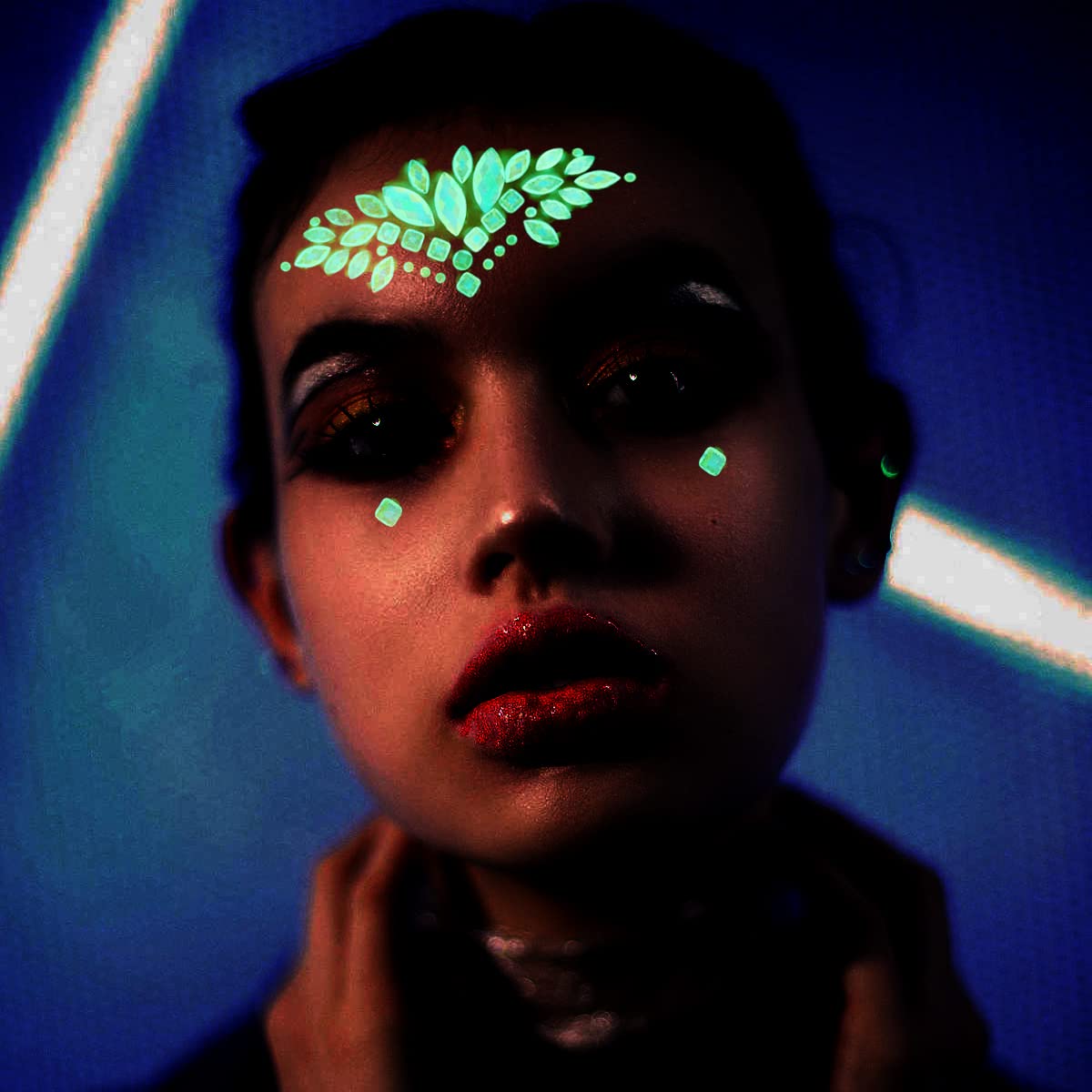 Glow in The Dark Face Jewels for Festivals and Raves