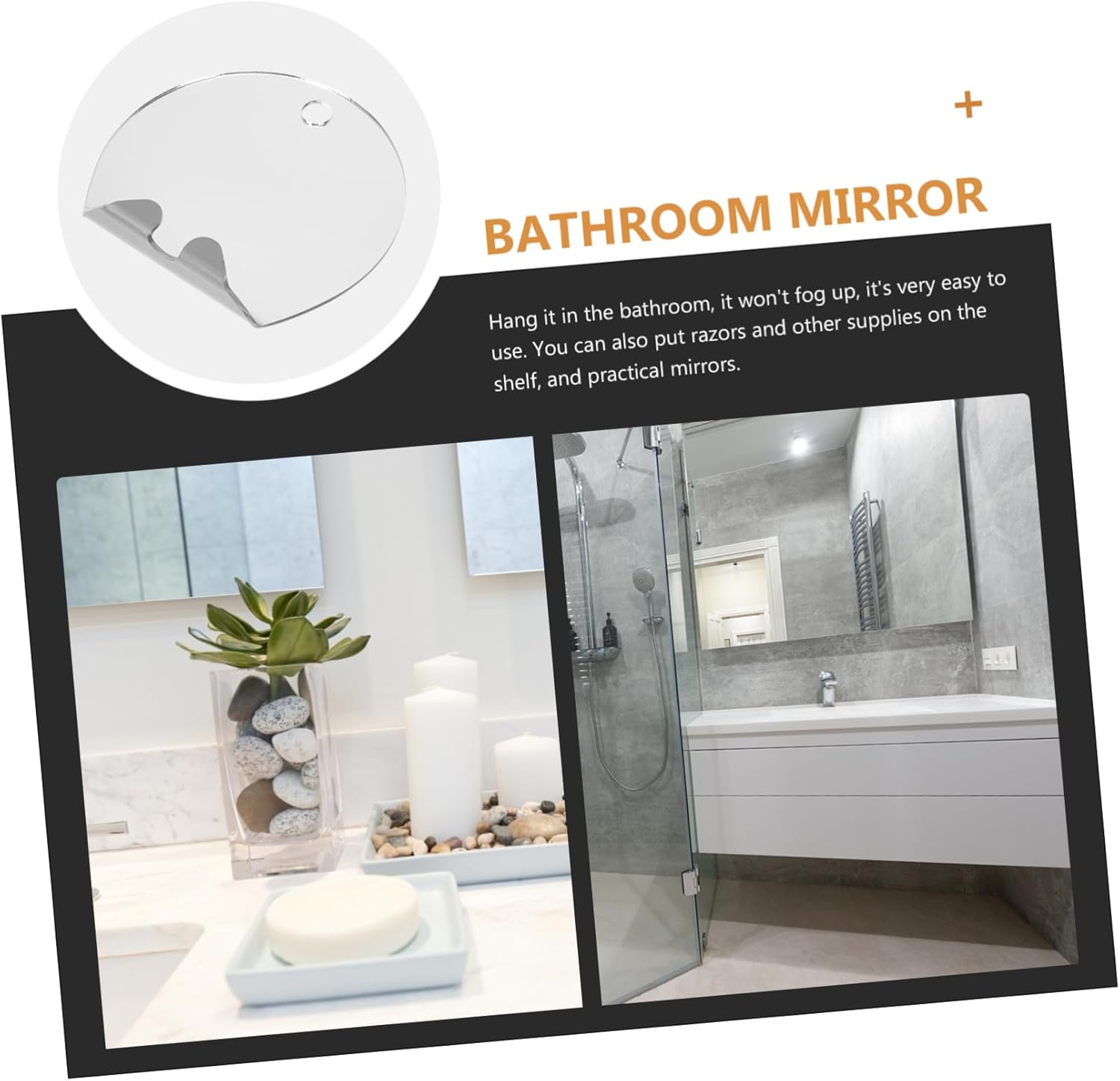 Healeved Fog Proof Travel Makeup Mirror Set