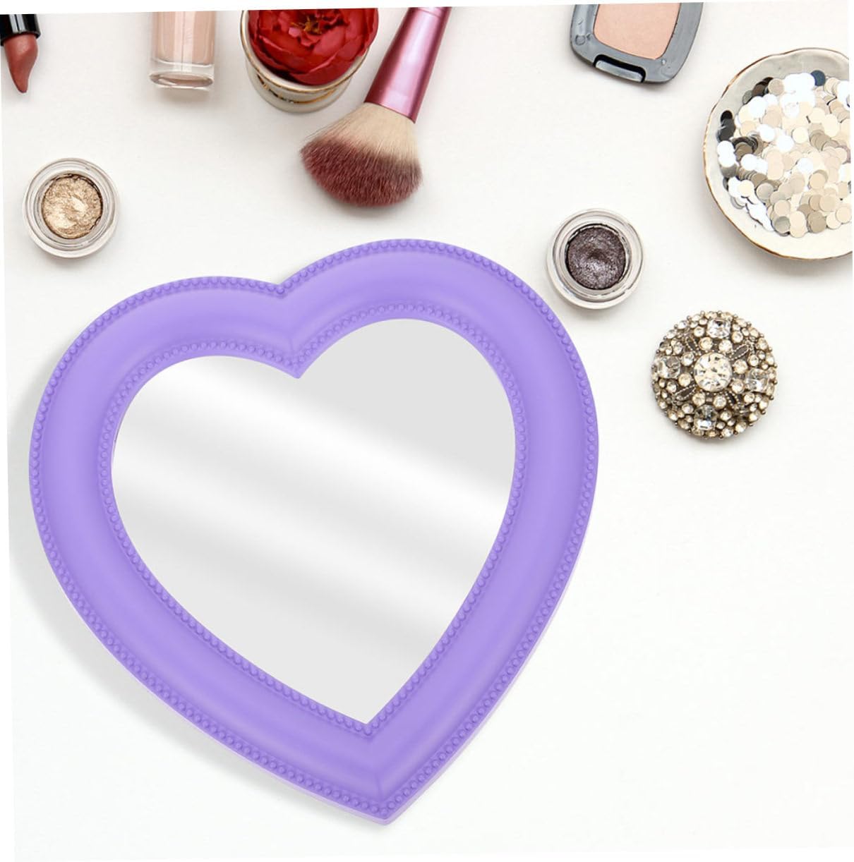 Gatuida 2pcs Heart Shape Makeup Mirror
