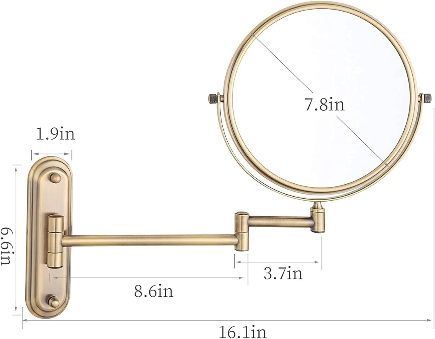 Wall Mounted Lighted Makeup Mirror with 10X Magnification