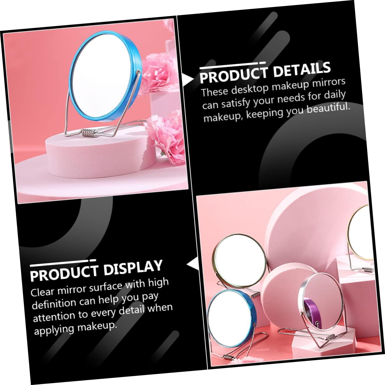 SAFIGLE Foldable Double-Sided Makeup Mirror for Travel and Beauty Salons