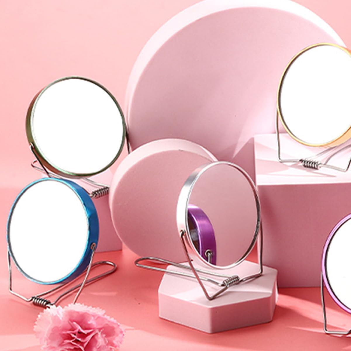 WRITWAA 1pc Portable Double Sided Makeup Mirror