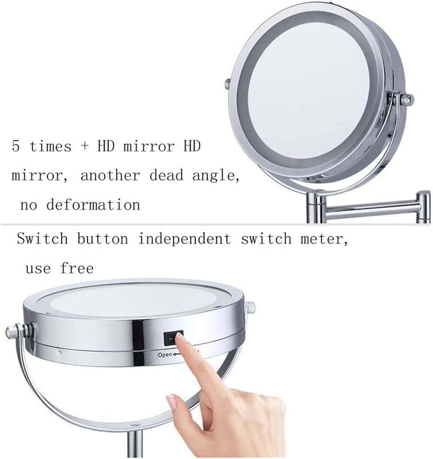 KARFRI Wall-Mounted Vanity Mirror with LED Light 1