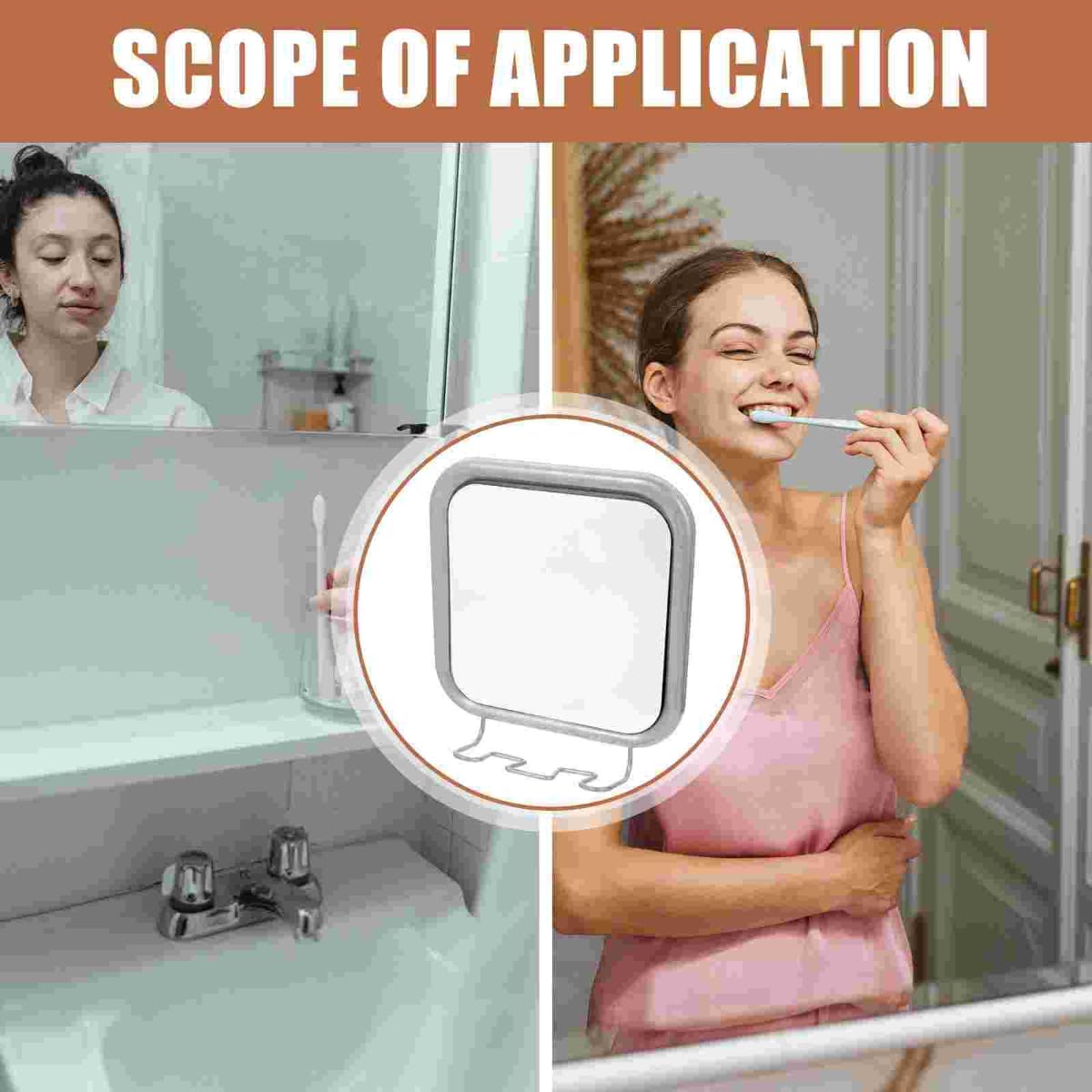 Samlee Fogless Shower Mirror with 4 Suctions 1