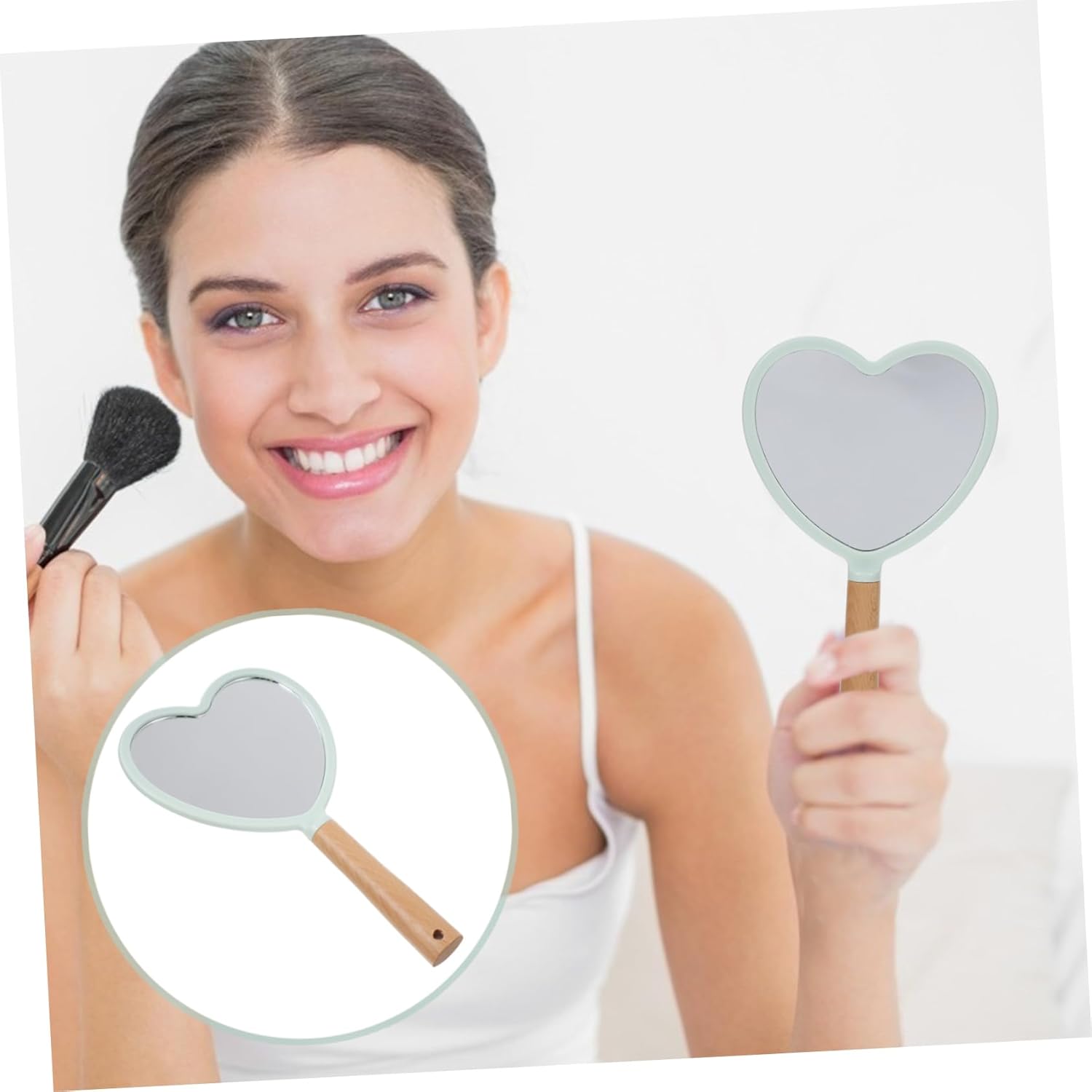GALPADA Heart Shaped Makeup Mirror - Lightweight Stylish