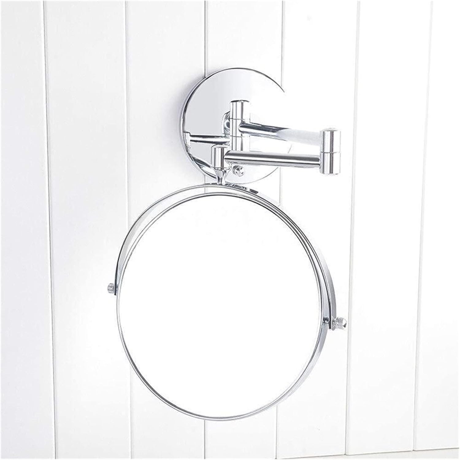 Wall-Mounted 8-Inch Double-Sided 5X Magnifying Vanity Mirror