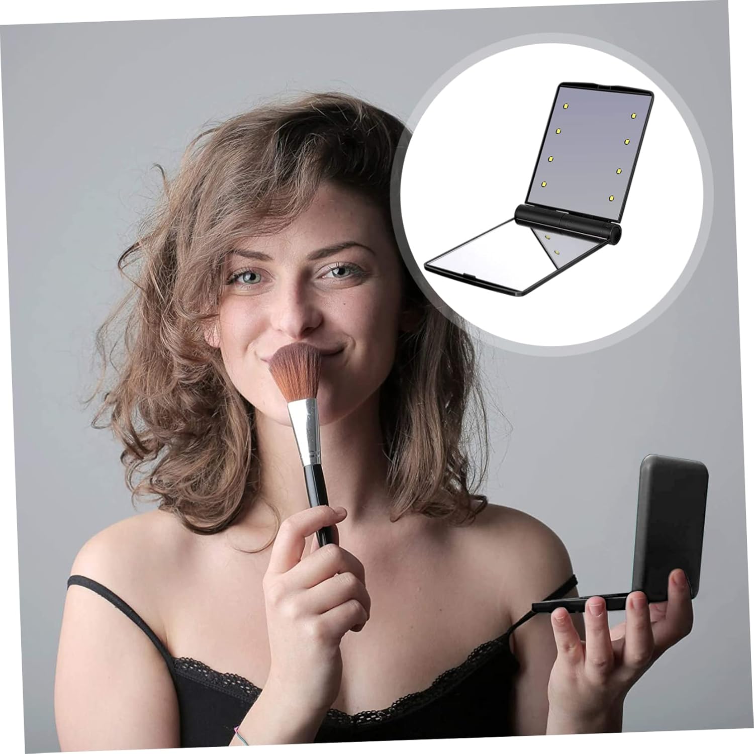 SAFIGLE Foldable LED Makeup Mirror Travel Portable