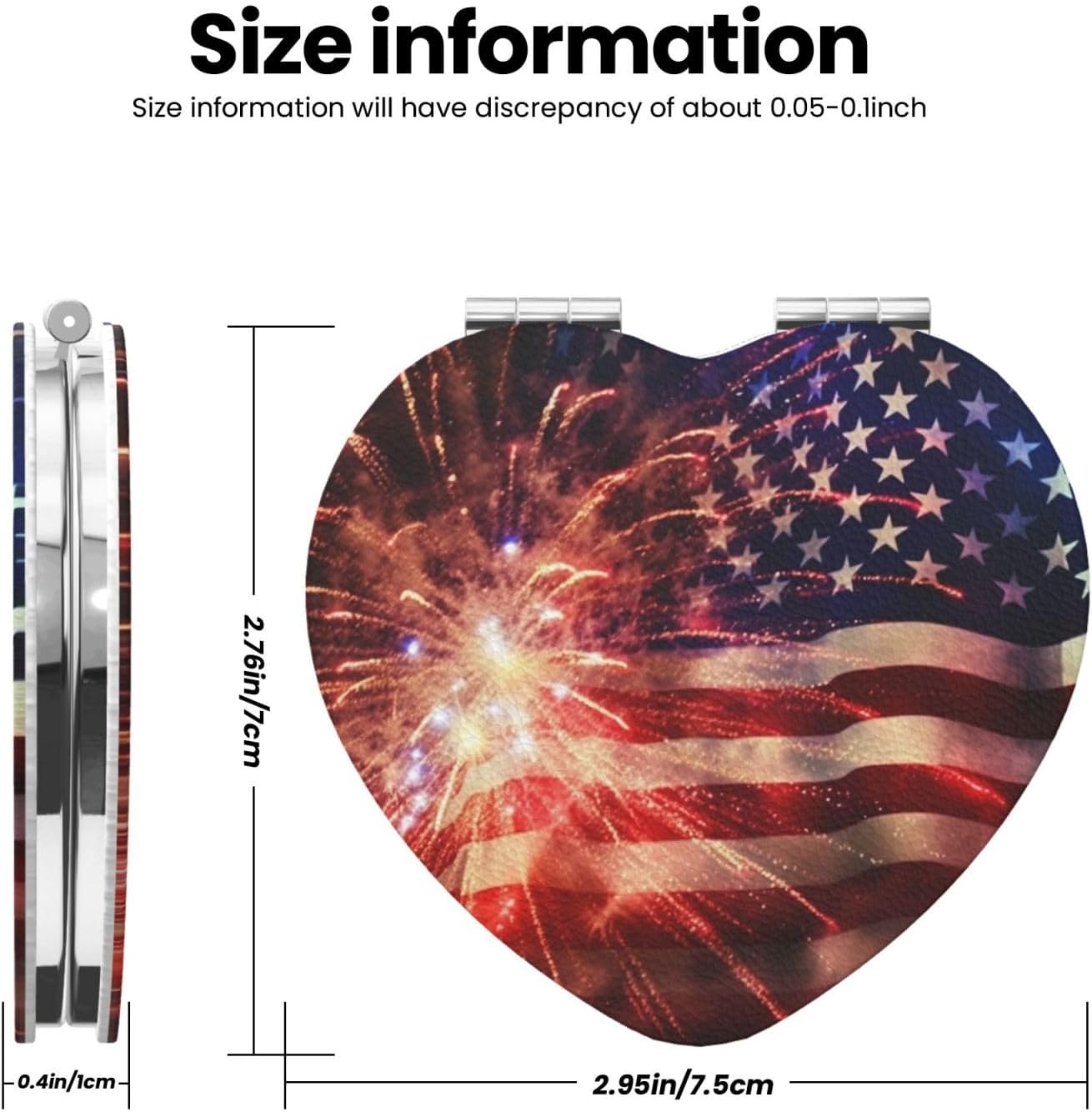 Fireworks American Flag Compact Travel Mirror