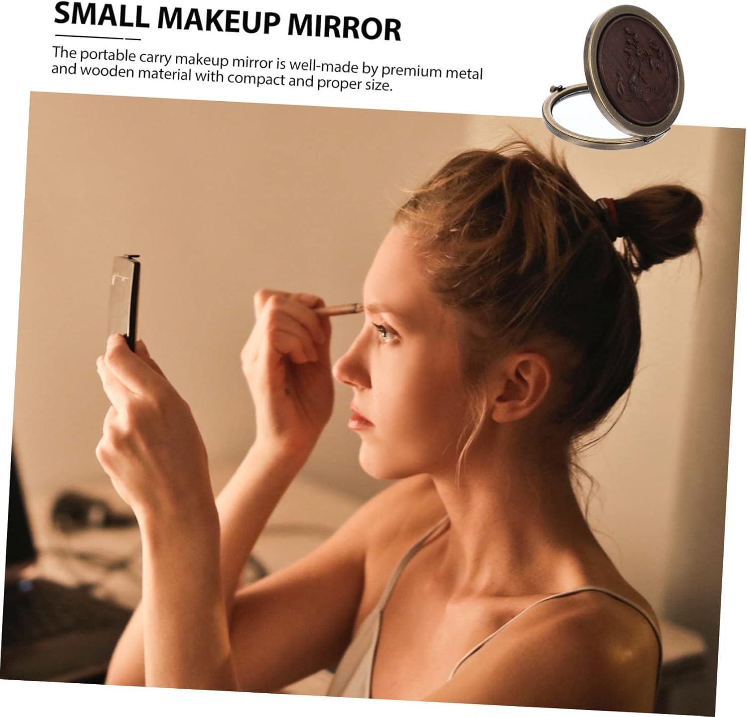 Ipetboom Foldable Makeup Mirror Two-Sided Glass