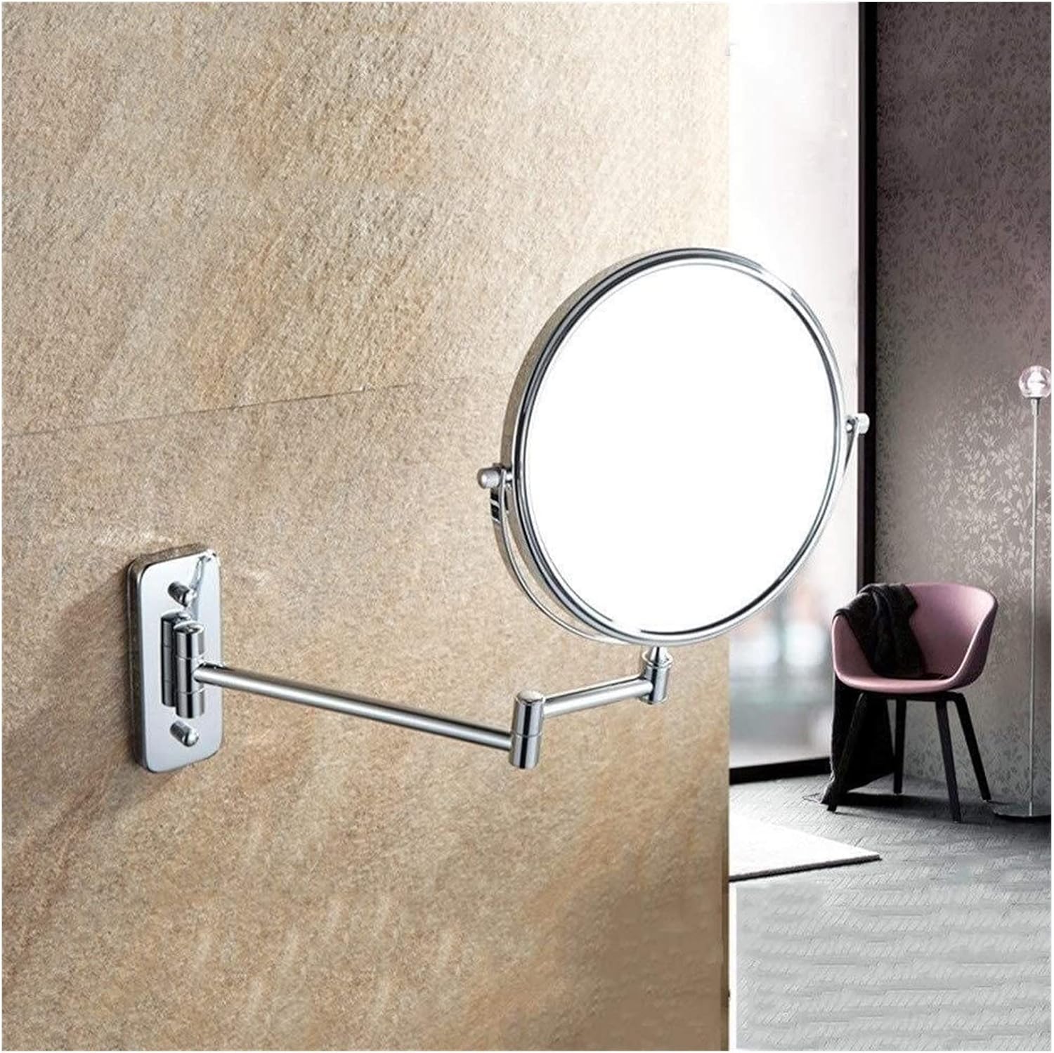 KARFRI 8-inch 10X Magnifying Wall-Mounted Vanity Mirror