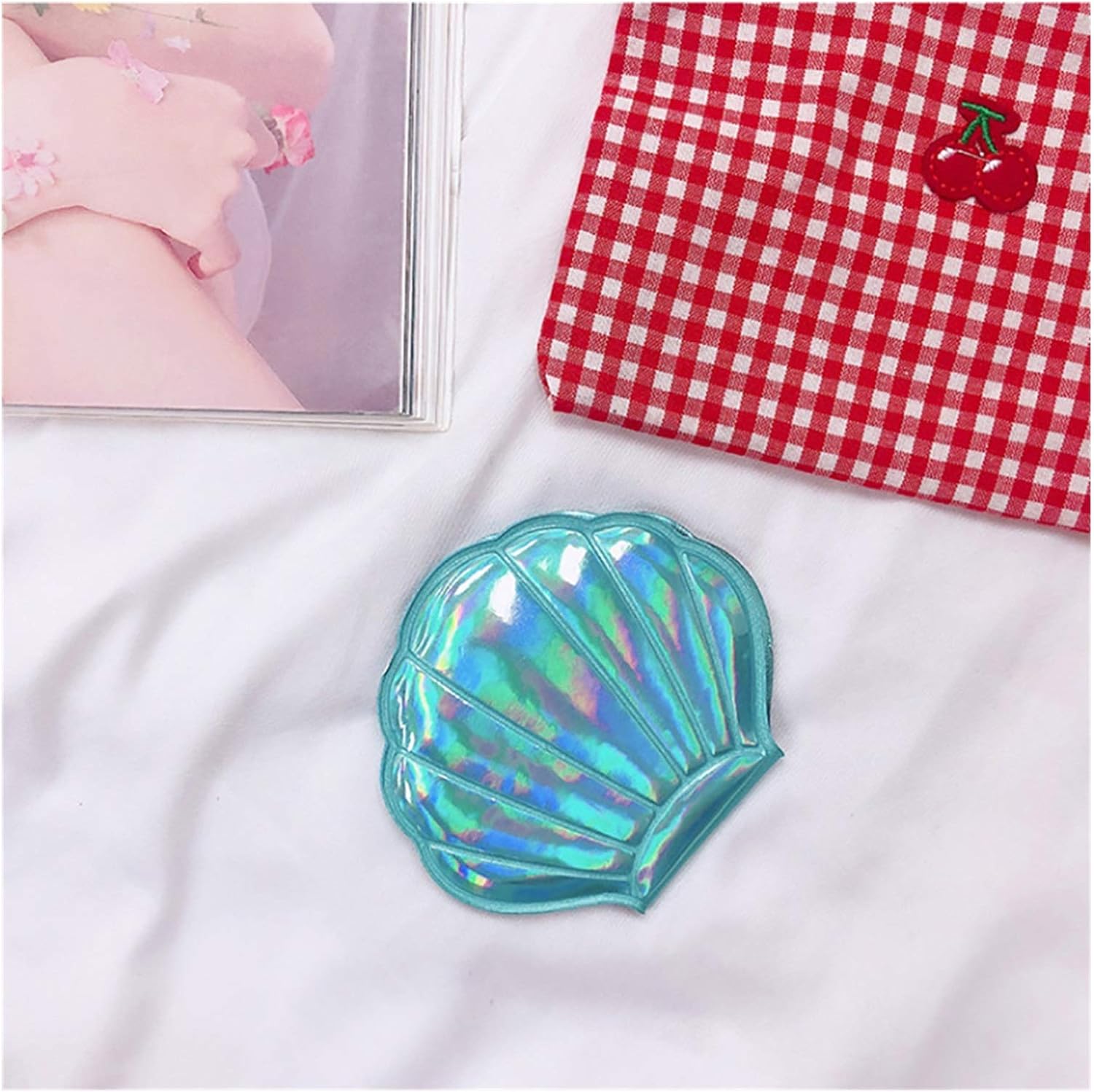 SUNESA 4pc Shell Makeup Mirror with Light 1