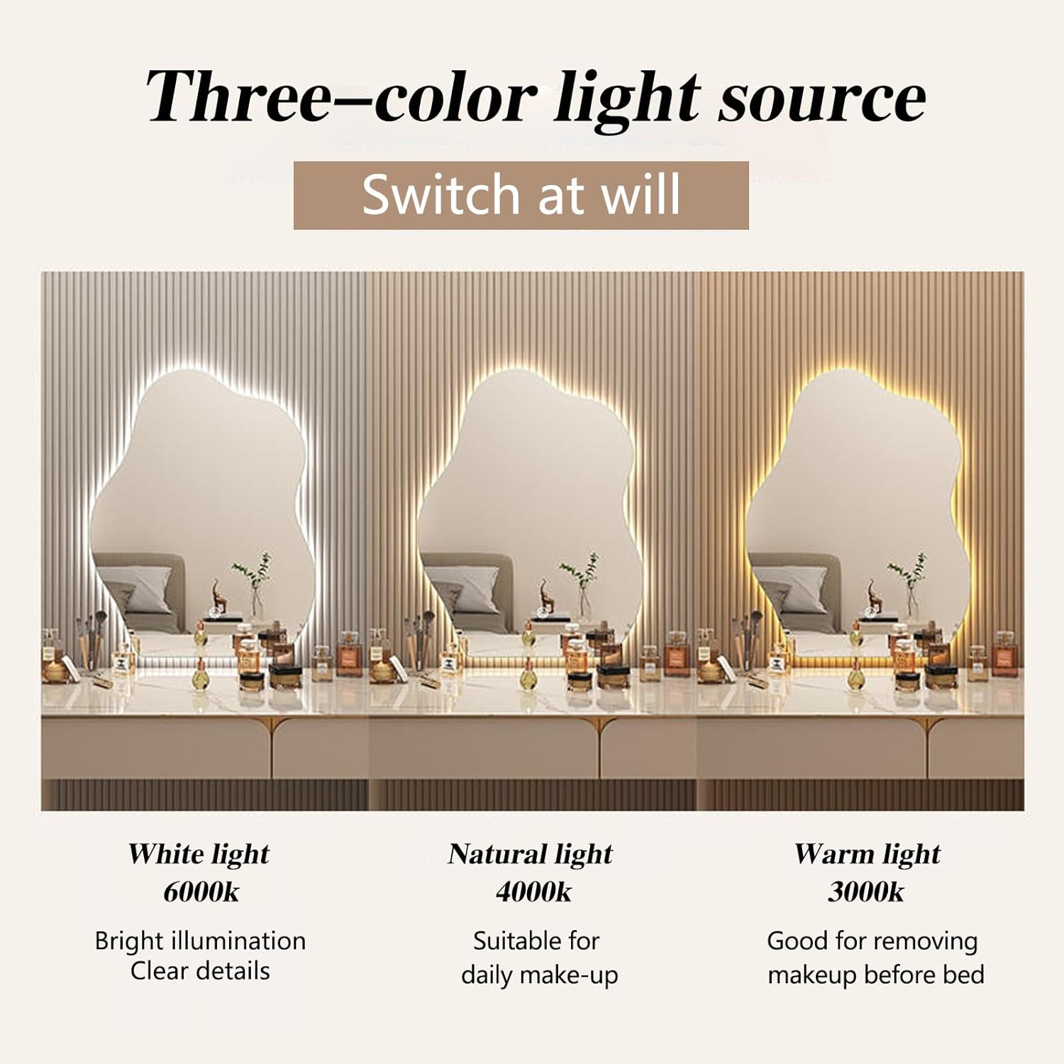 Adjustable Tri Tone LED Wall Mounted Mirror