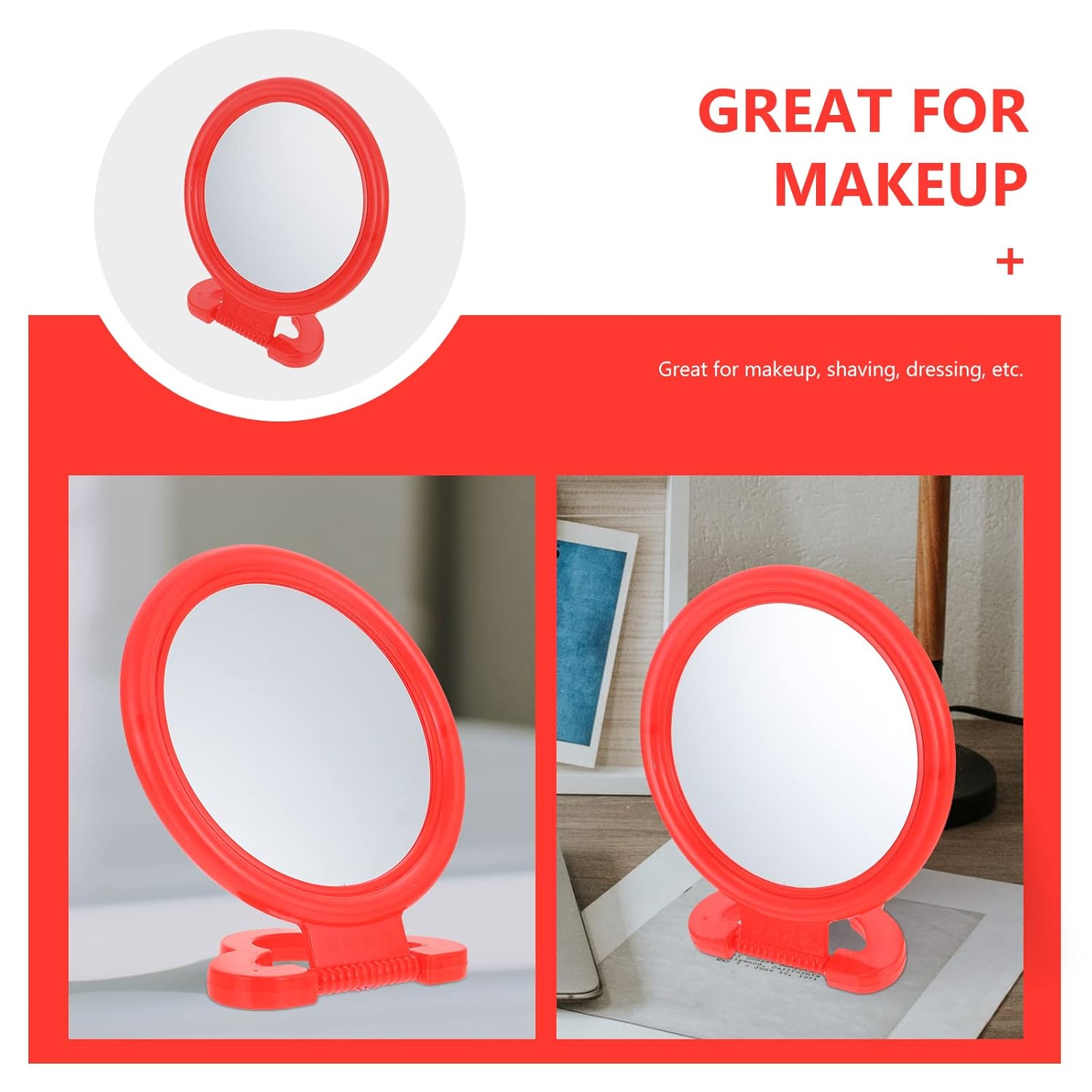 Beavorty Retro Desktop Makeup Mirror with Stable Base