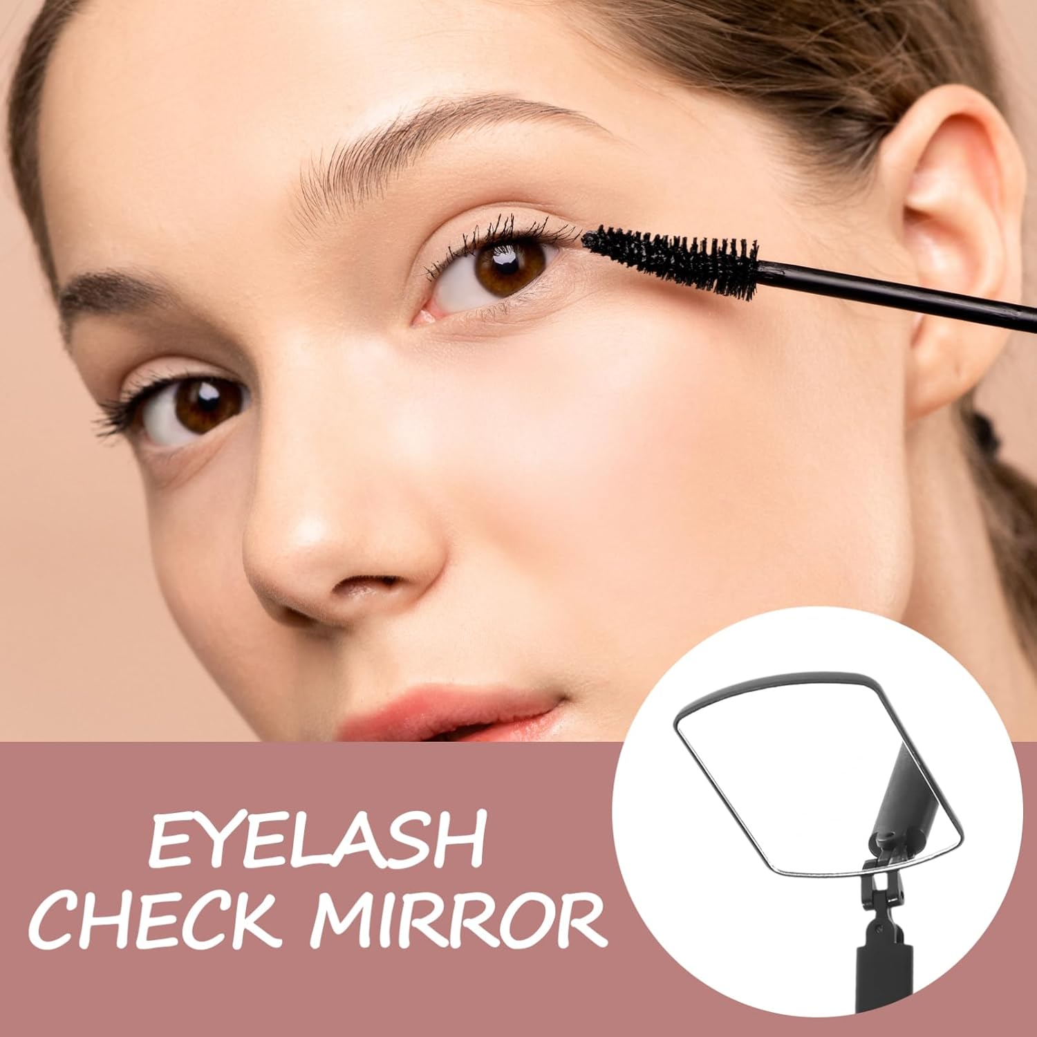 SKISUNO Handheld Lash Inspection Mirror for Extensions and Makeup