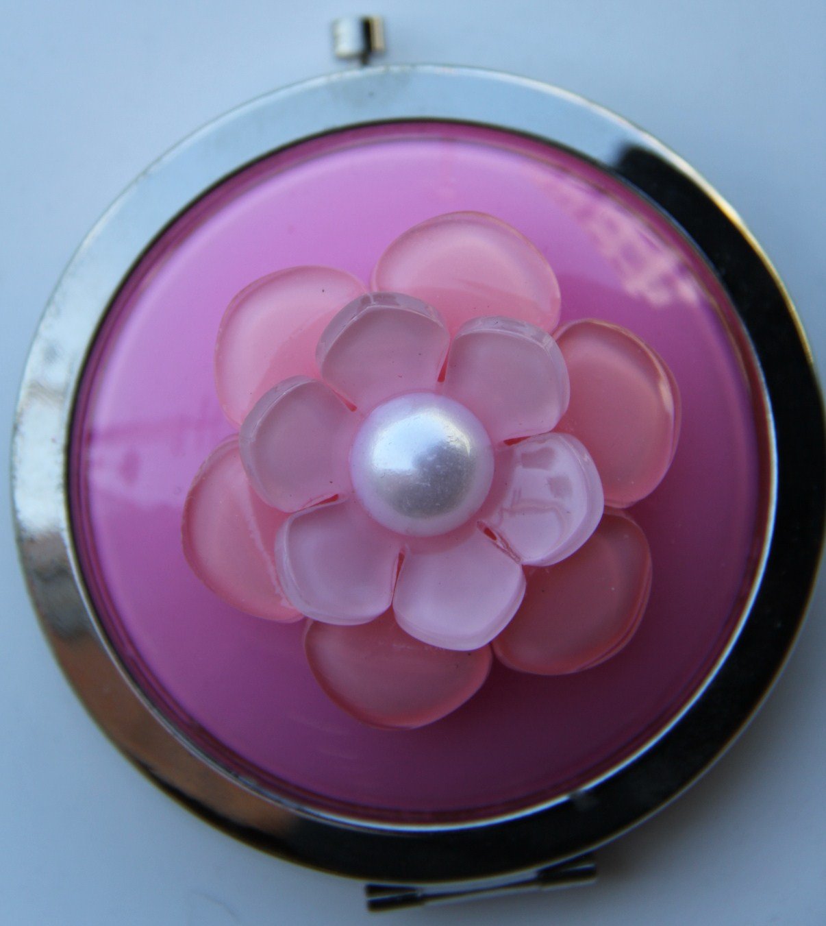 Gift Square Dcor 3D Pink Flower Mirror