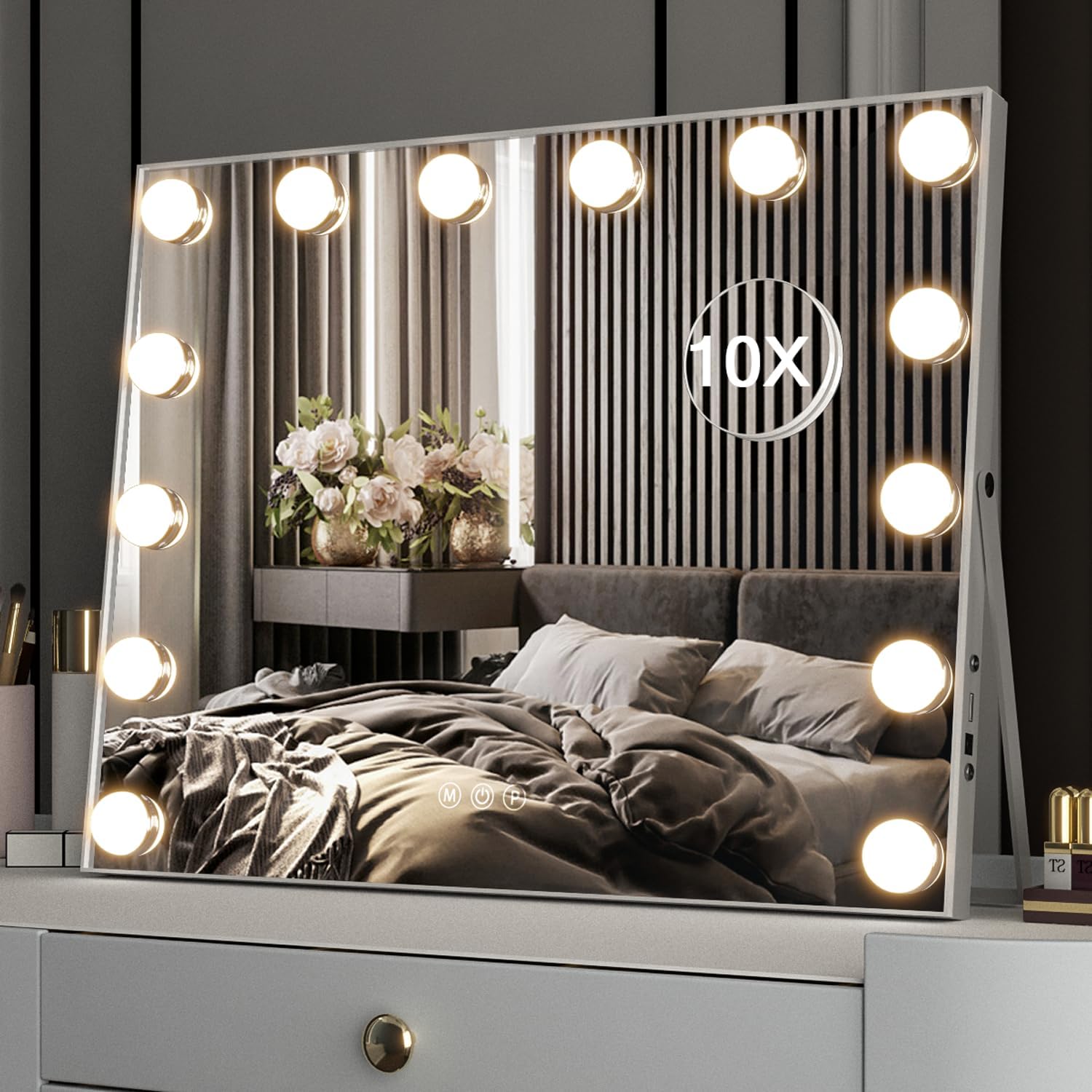 NEUWEABY Vanity Mirror with 15 LED Lights