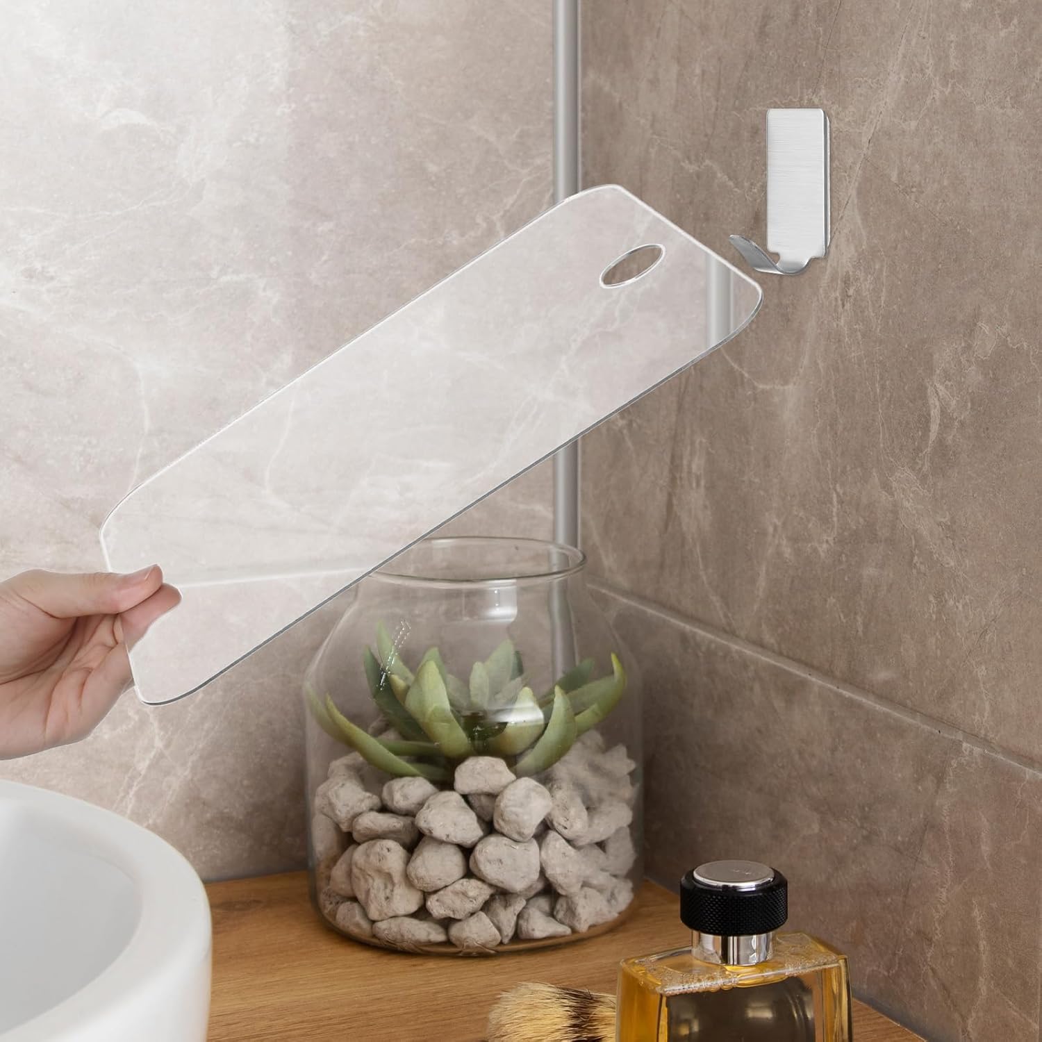 Sorcristy 2 Pack Fogless Acrylic Shower Mirror Set 1
