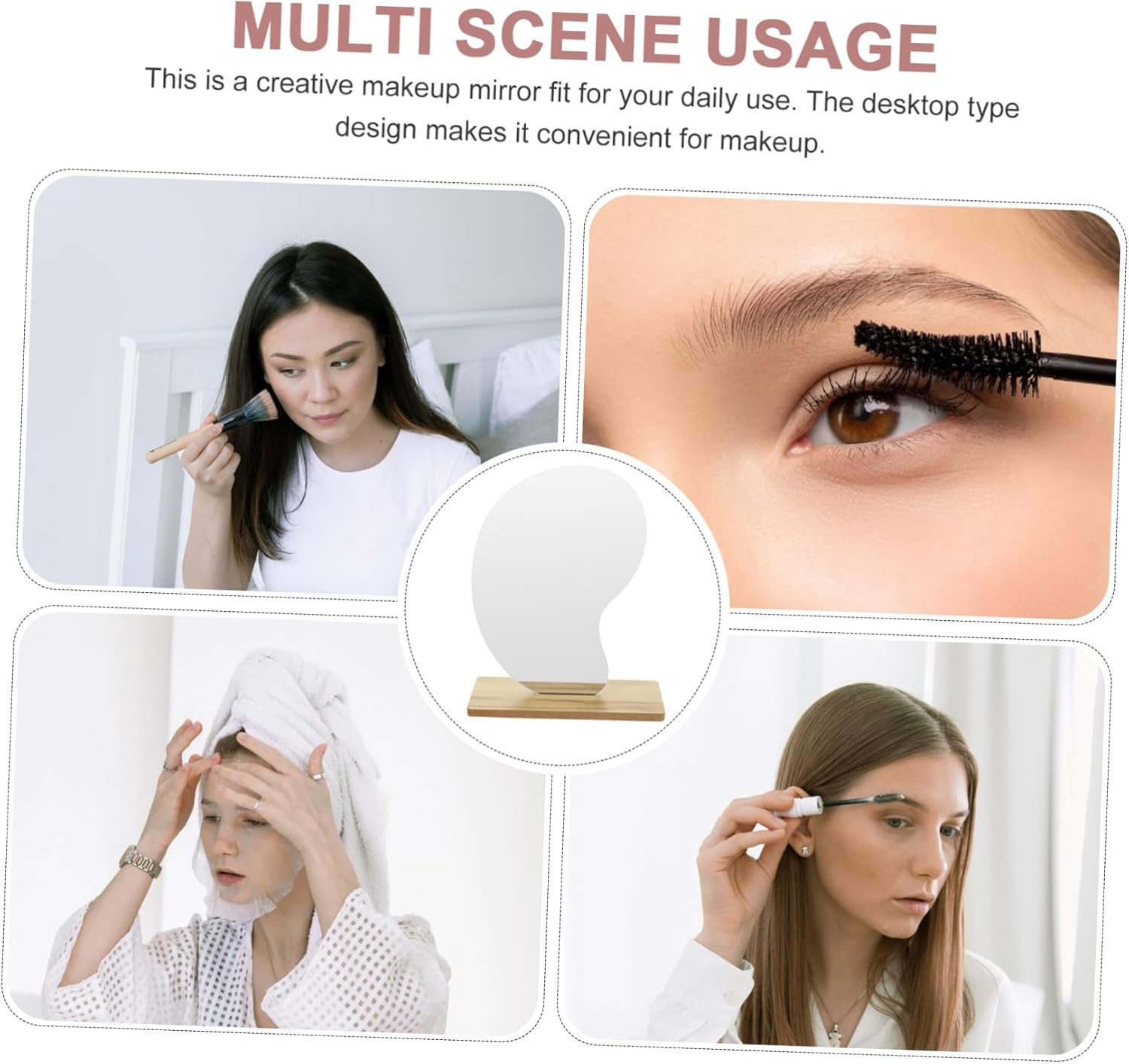 VOSAREA Frameless Acrylic Makeup Mirror