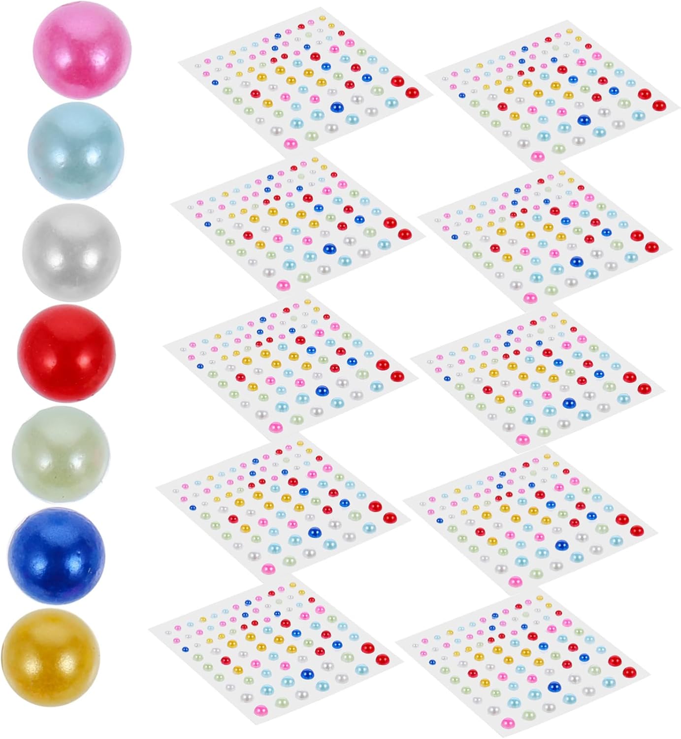 Uonlytech 5 Sets Self-Adhesive Rhinestone Stickers for Face and Body