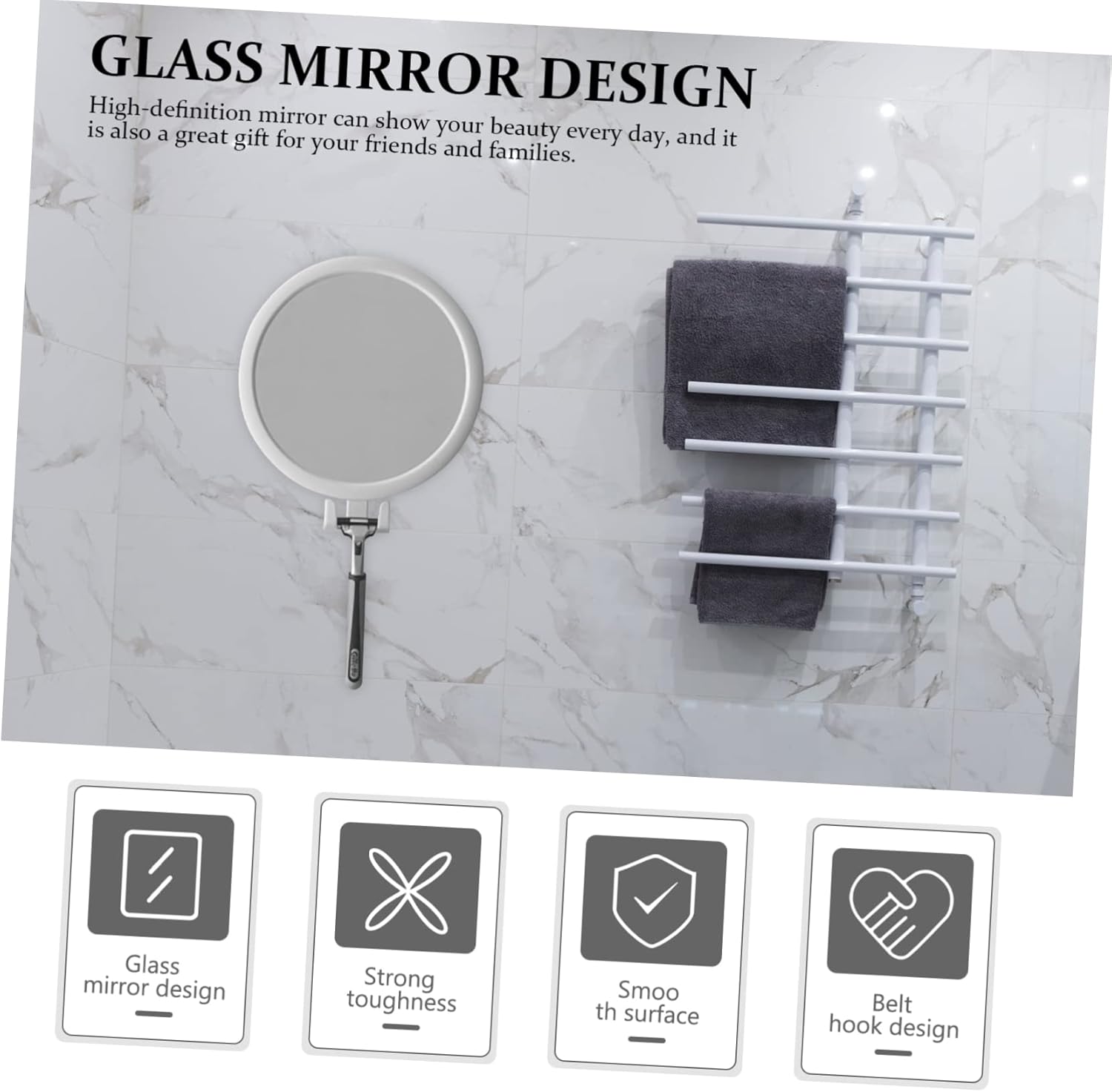Mikinona Foldable Wall Mounted Makeup Mirror