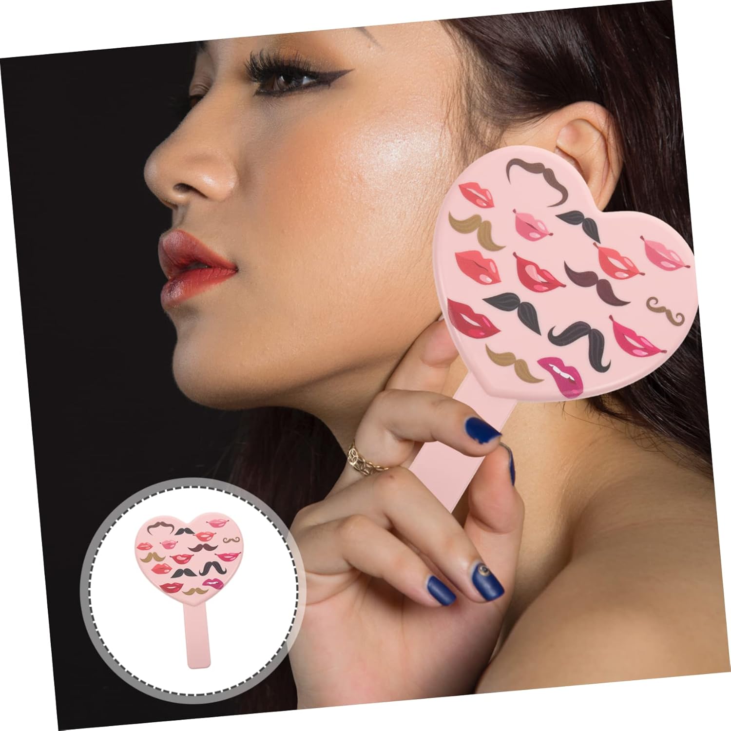 Mipcase Heart Shaped Travel Makeup Mirror