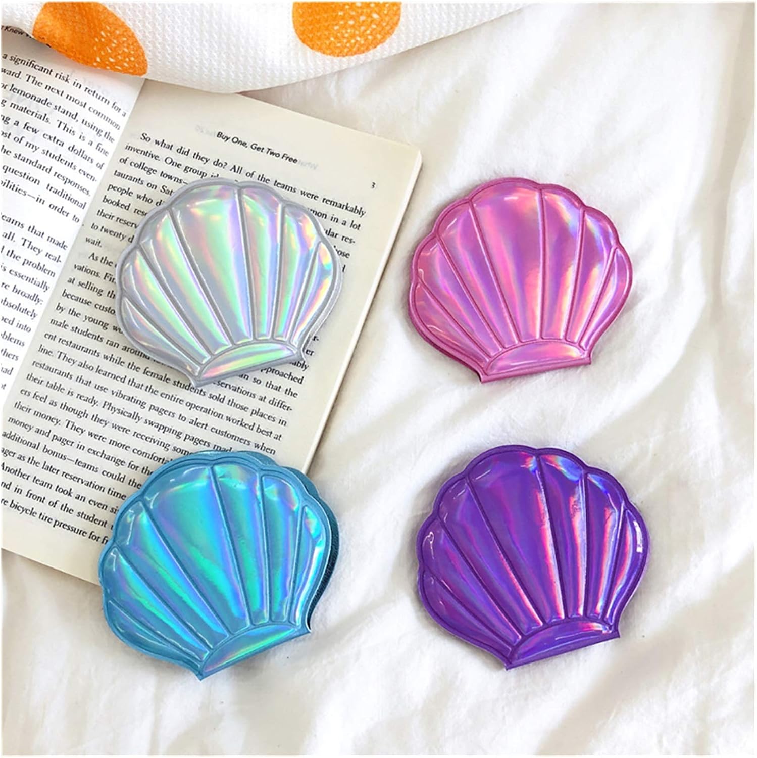 SUNESA 4pc Shell Makeup Mirror with Light 1