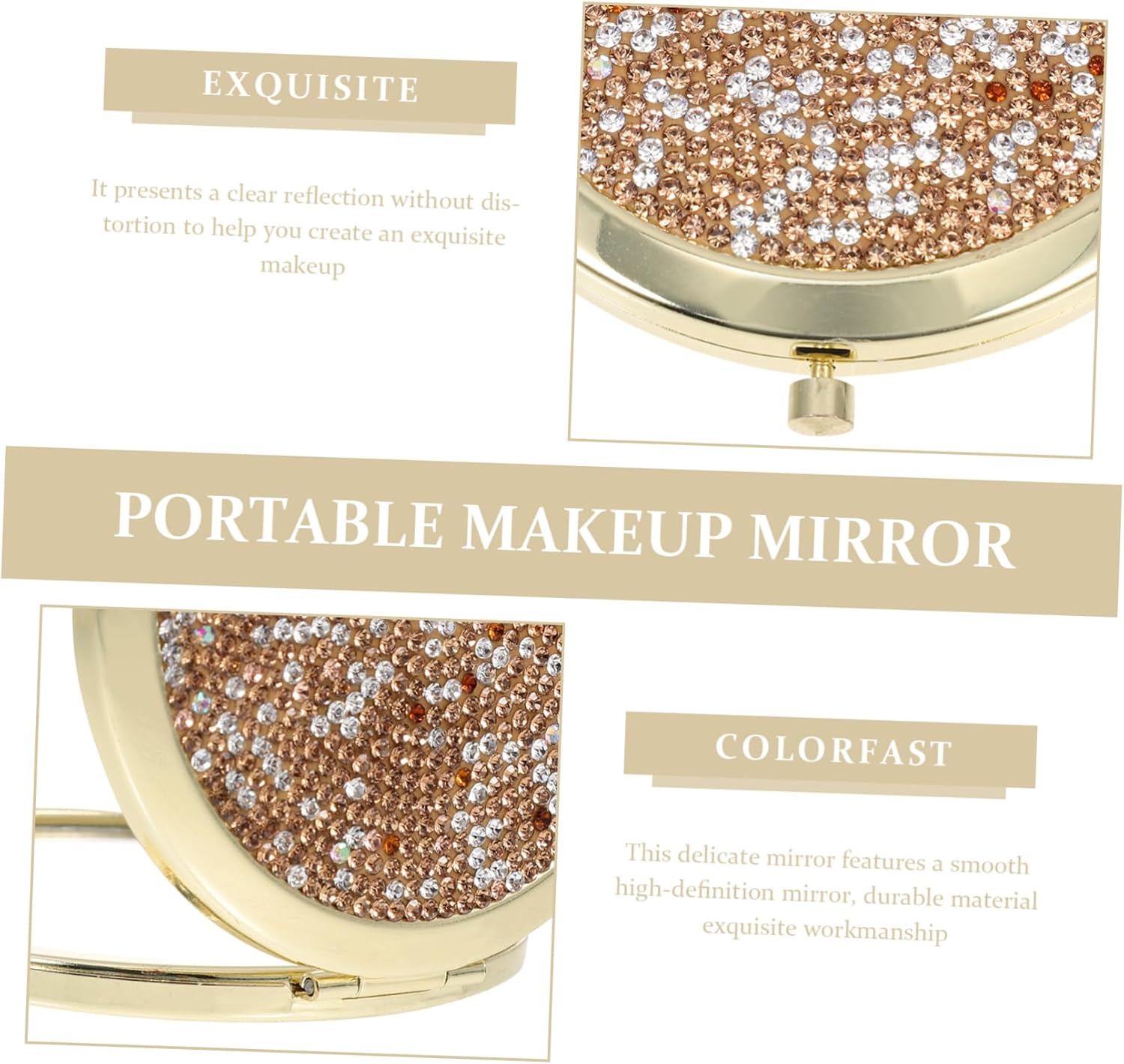 Ipetboom Portable Double-Side Diamond Mirror