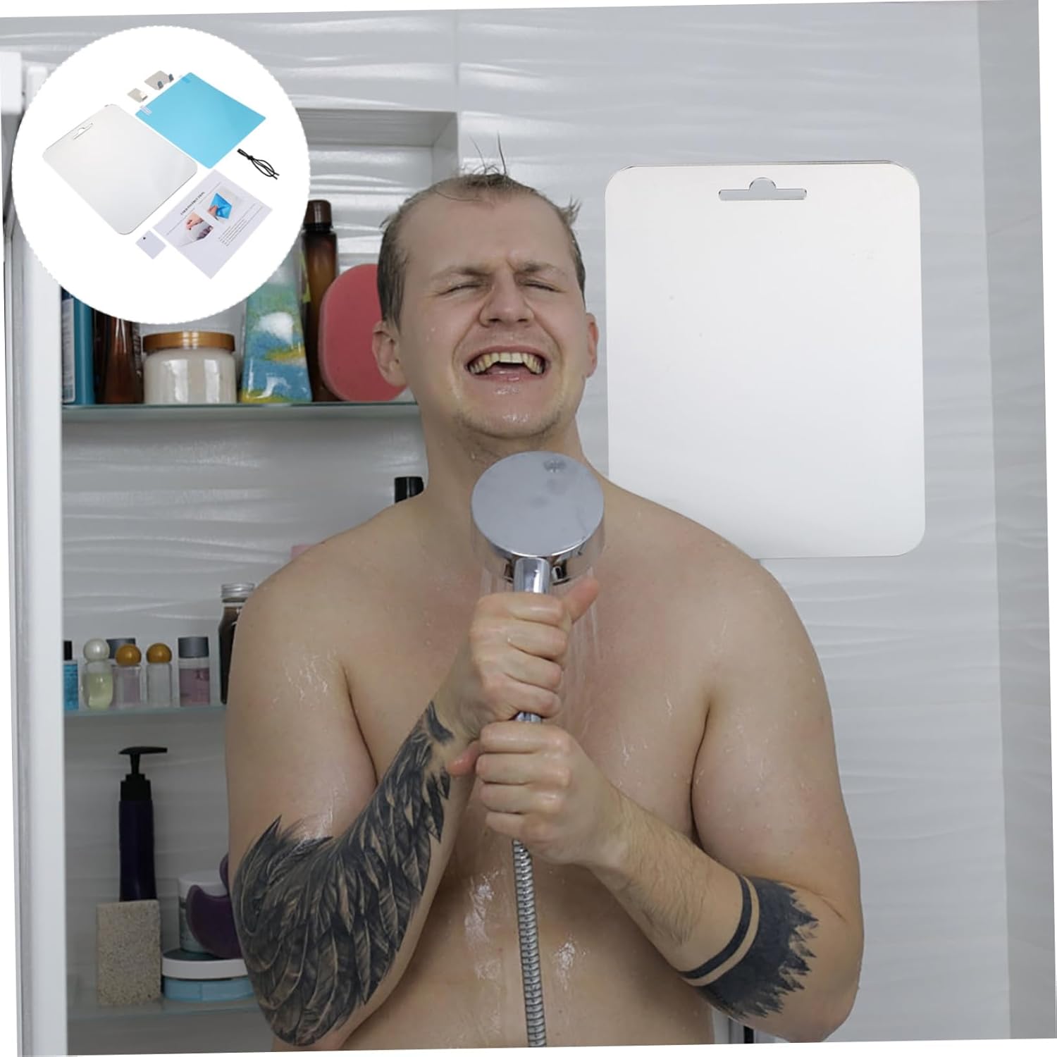 Baluue Portable Anti-Fog Mirror for Shower and Travel