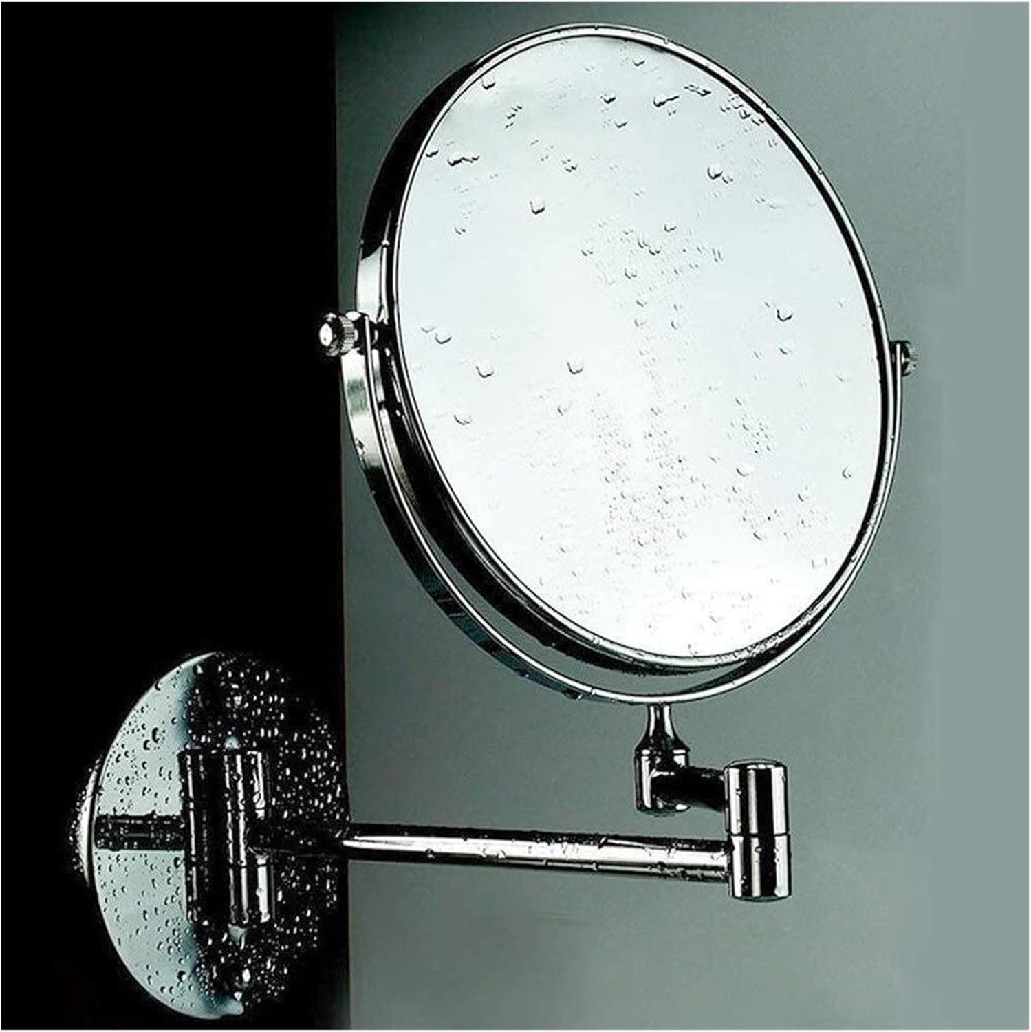 Wall-Mounted 8-Inch Double-Sided 5X Magnifying Vanity Mirror