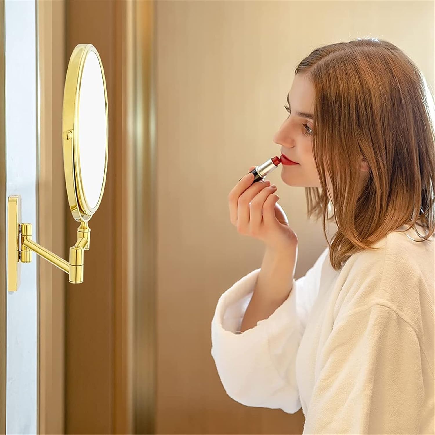 LZHIANG 8-Inch Double-Sided Vanity Mirror with 5X Magnification 1