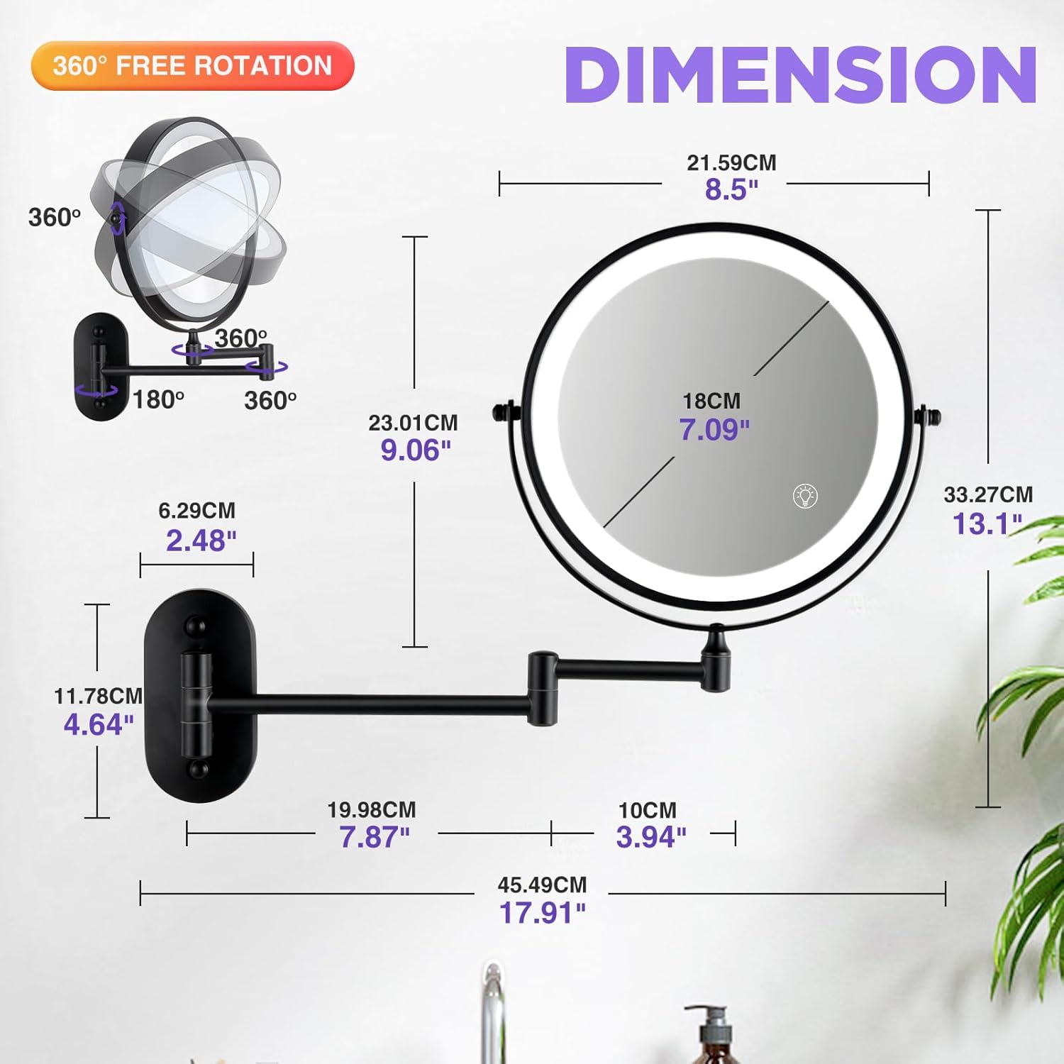 VORREMIRR 85 Double-Sided Magnifying Vanity Mirror