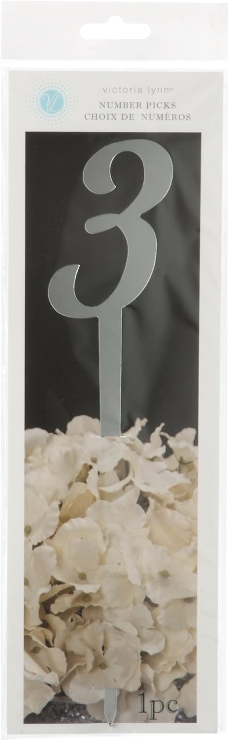 Victoria Lynn VL47253 Number On Stick 3 Silver Mirror