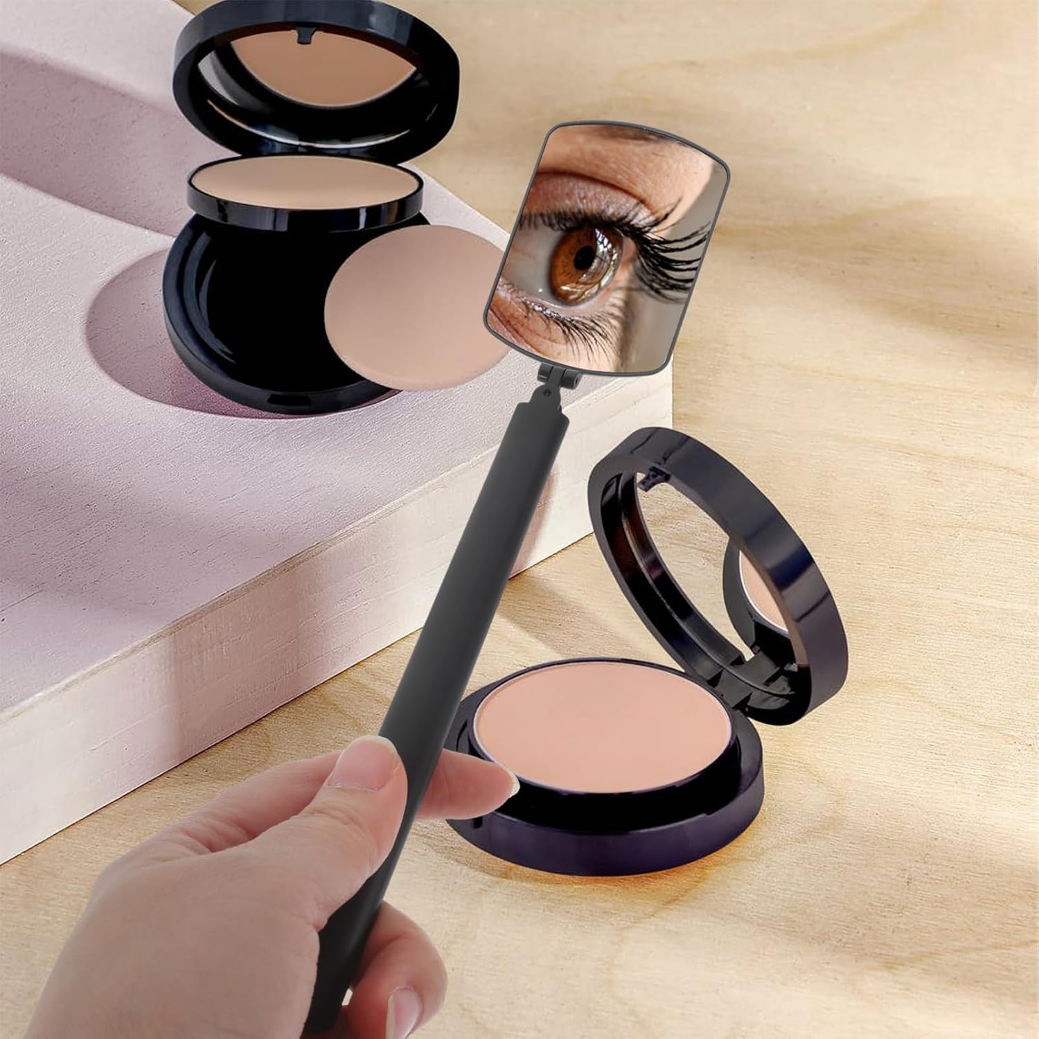 SKISUNO Handheld Lash Inspection Mirror for Extensions and Makeup