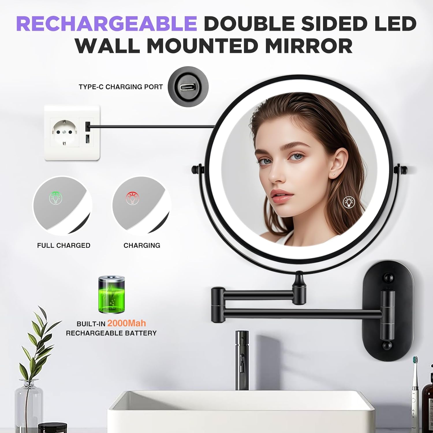 VORREMIRR 85 Double-Sided Magnifying Vanity Mirror