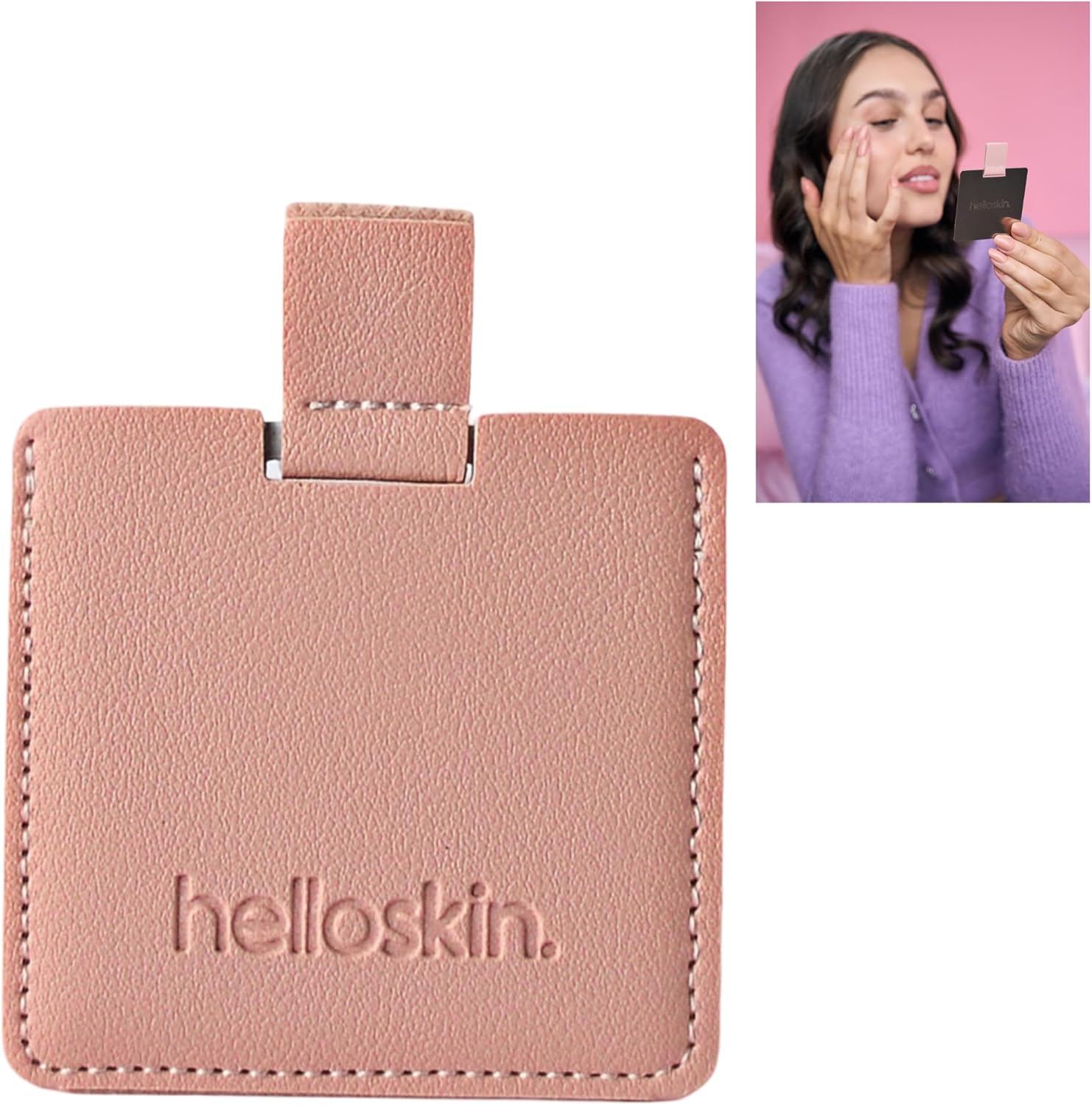 Helloskin Portable Makeup Mirror with Leather Case 1